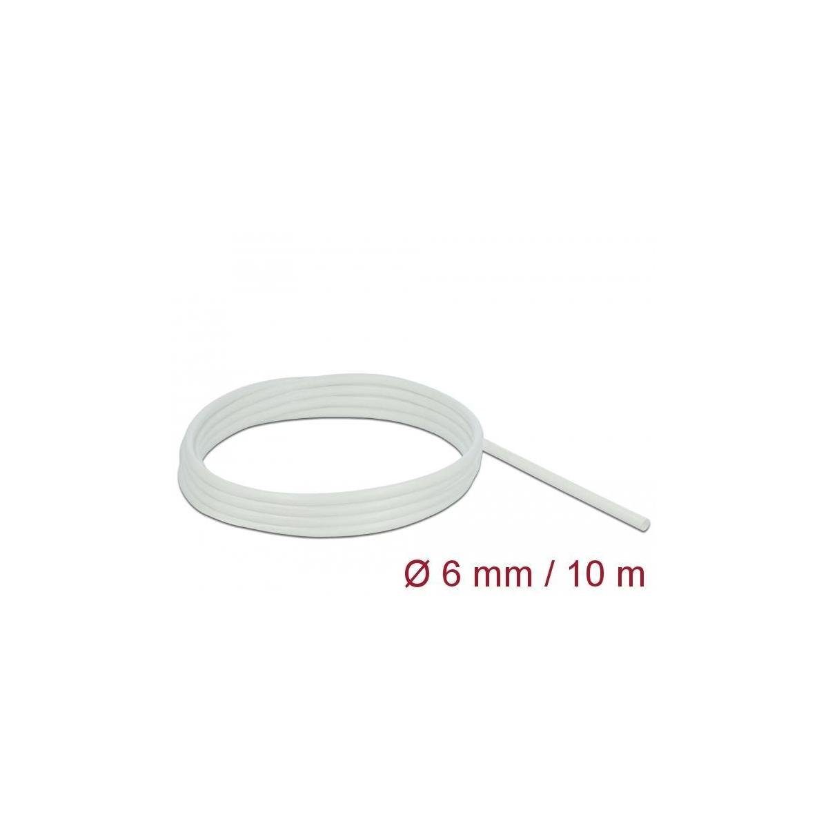 Delock Wärmeschrumpfschlauch Schutzschlauch Glasfasergeflecht 10 m x 6 mm, weiß | Kabelverbinder