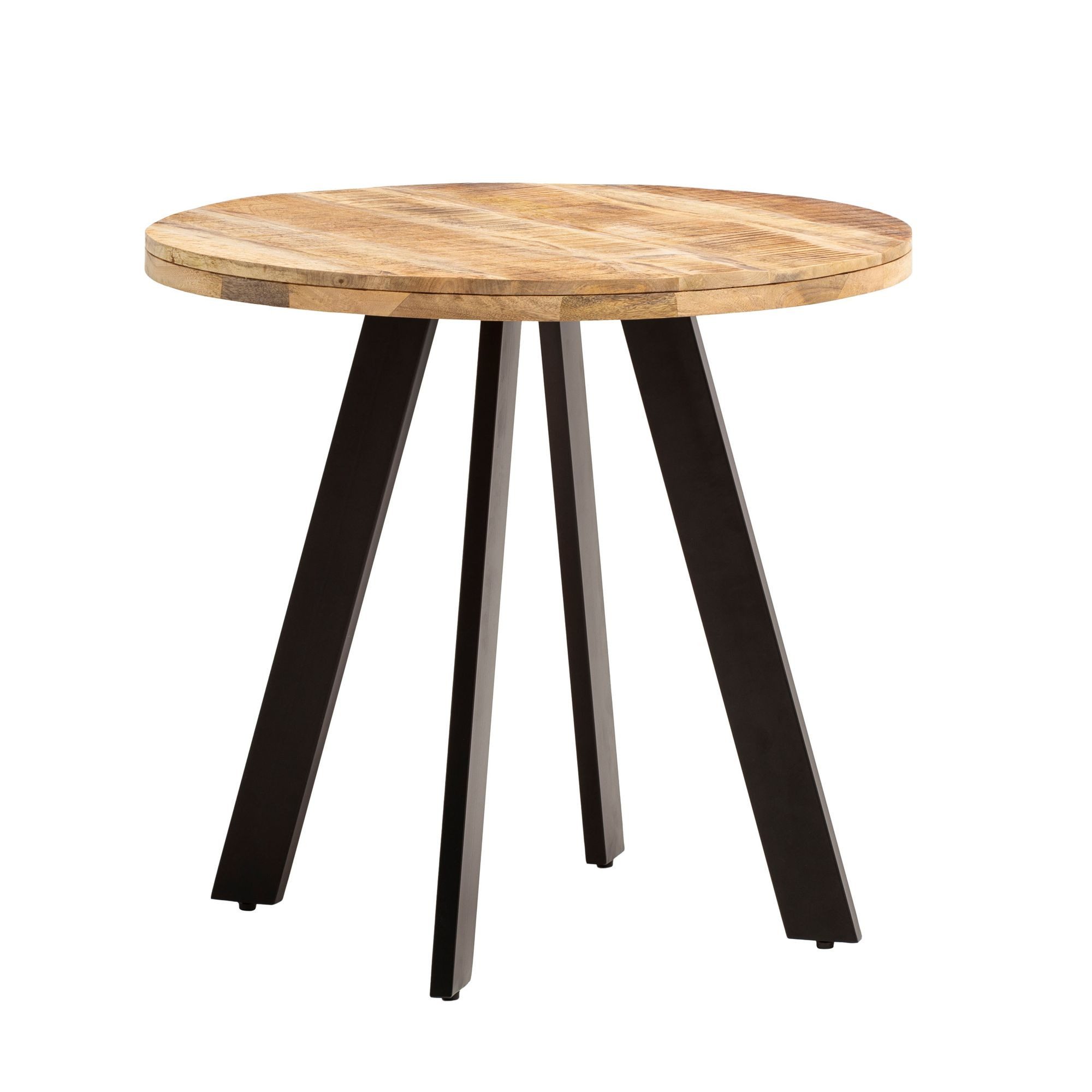 moebelfaktor Esstisch Harkmark, Mango Massivholz, rund, Ø 80 cm, braun, Küchentisch, Industrial