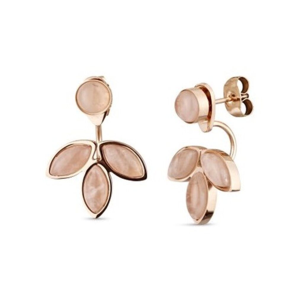 VUCH Ohrring-Set Moderní pozlacené náunice s rùenínem 2v1 NÁUNICE ROSE LILIES