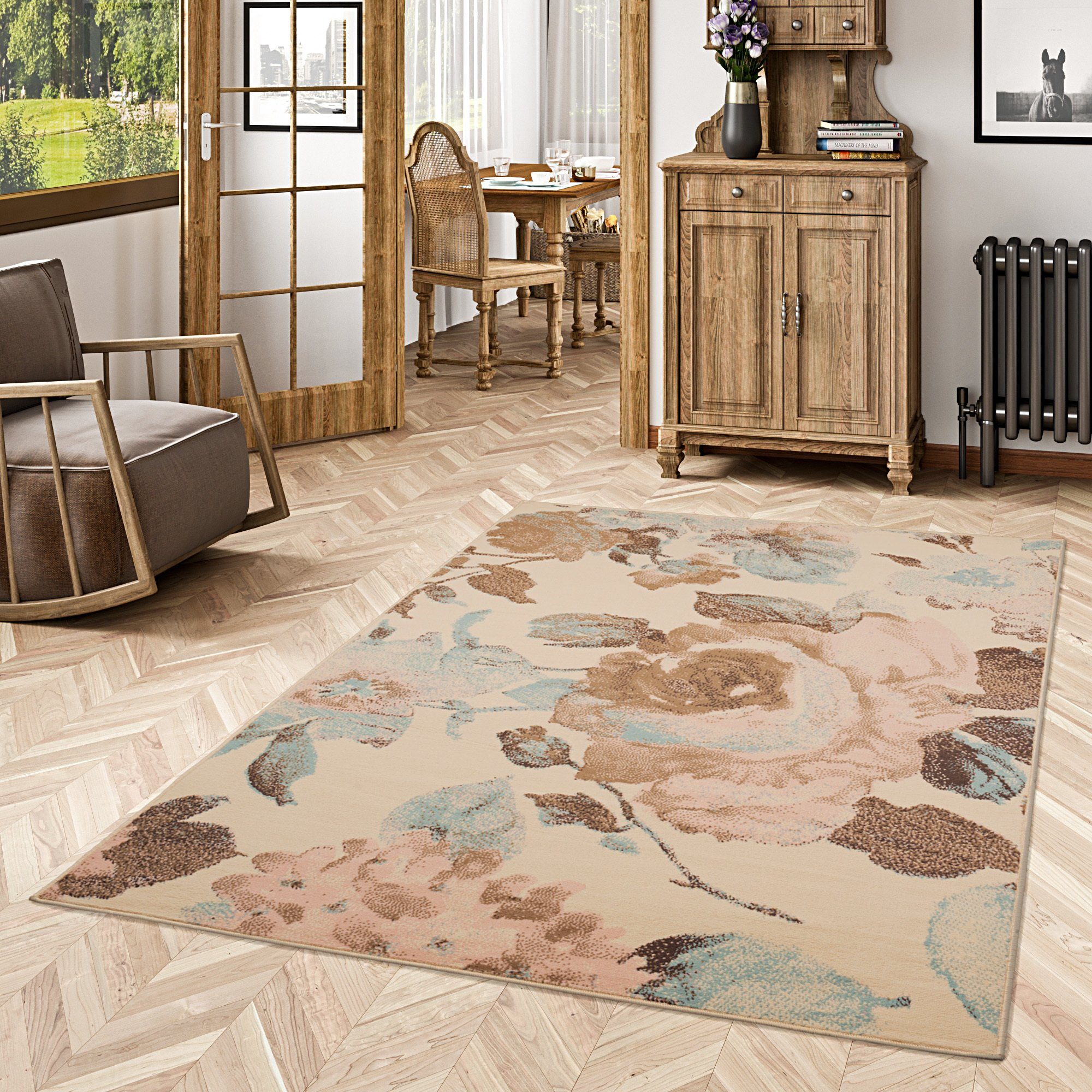 Pergamon Designteppich Teppich Klassik Trendline Rosen, günstig online kaufen