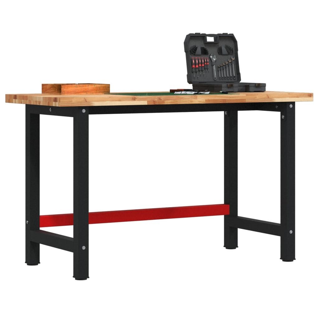 vidaXL Werkbank Werkbank 140x60x83 cm Massivholz Rechteckig, (1-tlg)