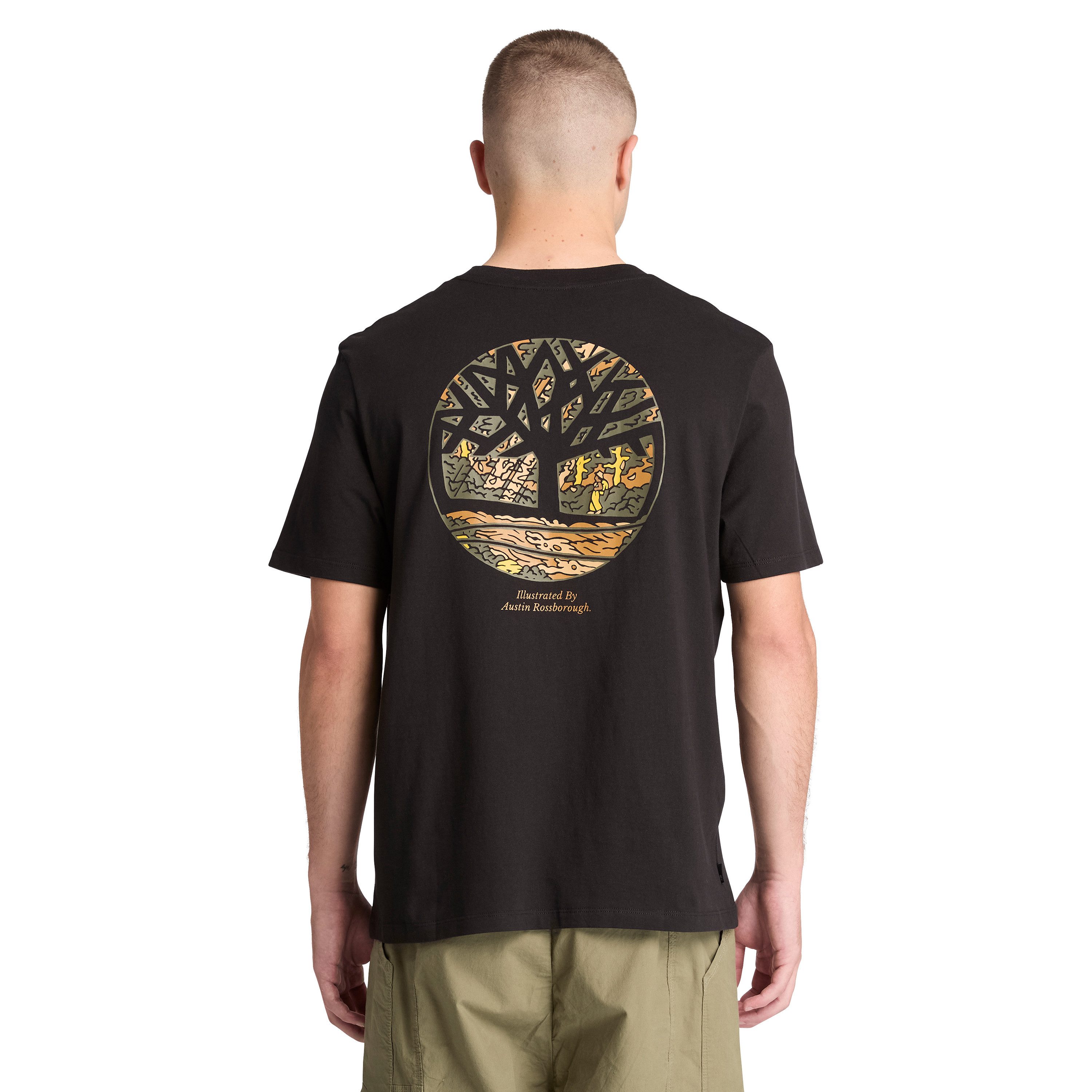 Timberland T-Shirt Illustrated Tree Logo Back Graphic für sportliche Aktivitäten, sportlicher Stil, Kurzarmdesign