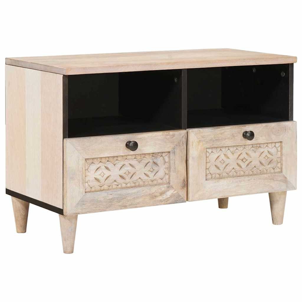 vidaXL Media-Regal TV-Schränk mit Regal Weiß 70 x 33 x 46 cm massives holz, 1-tlg.