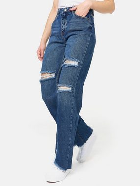 Tazzio High-waist-Jeans F117 Damen Palazzo Jeanshose