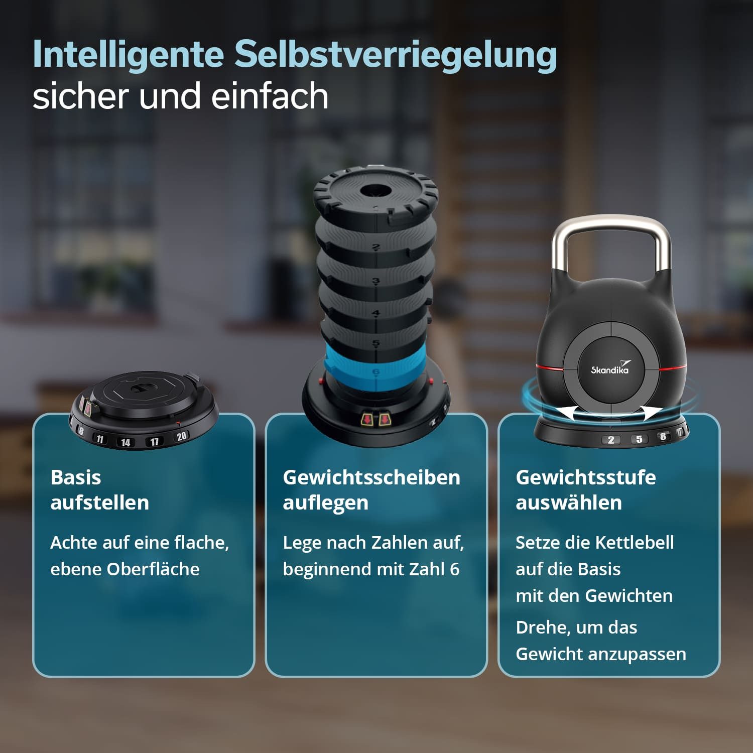 Skandika Dumbbell Paino, Kugelhantel verstellbar, 7 Stufen, 2 bis 20 kg, Hantel, All-in-One Design, Schneller Gewichte Wechsel, Kompakt, Dumbbell