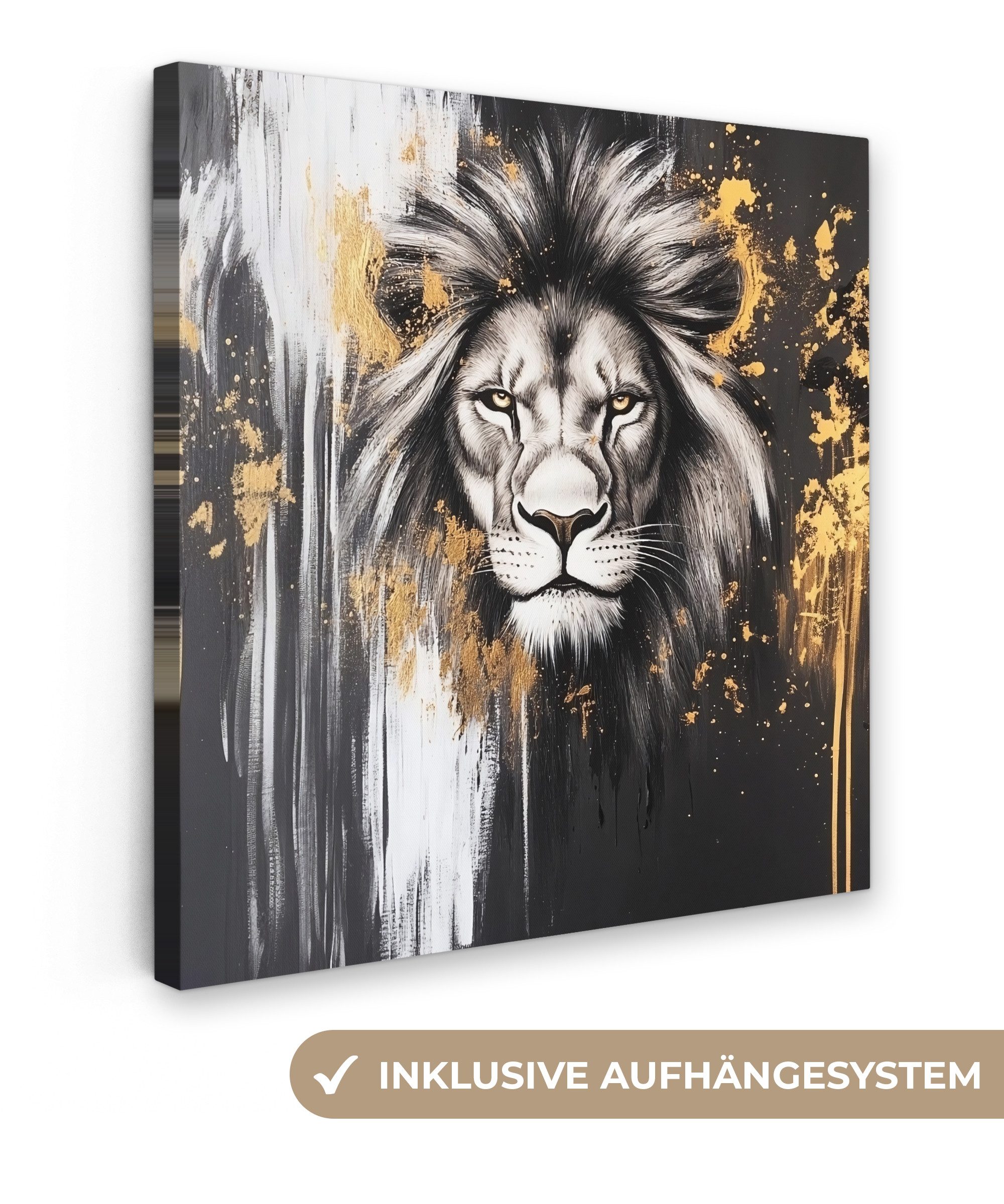OneMillionCanvasses® Leinwandbild Löwe - Porträt - günstig online kaufen