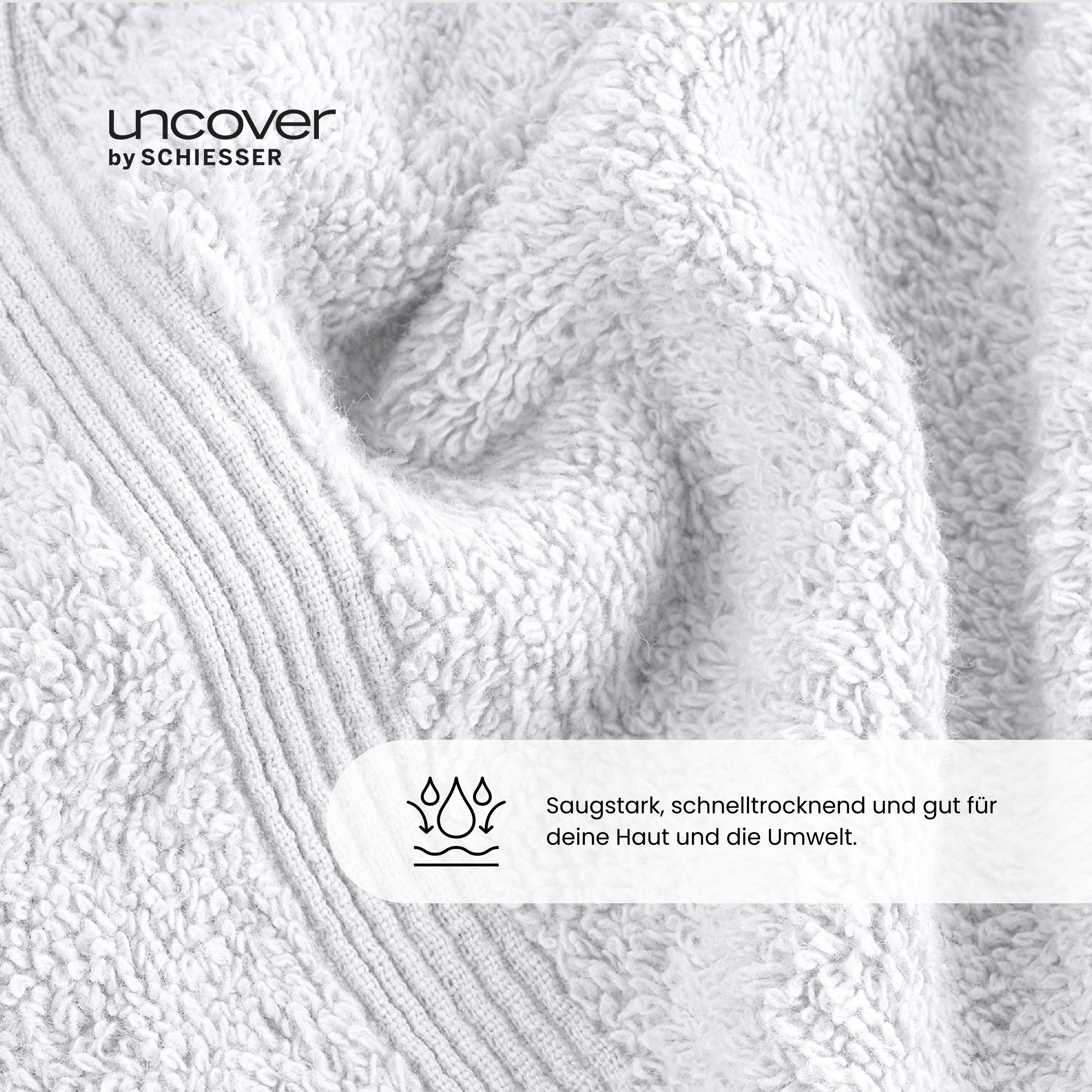 uncover by SCHIESSER Duschtücher "Brooklyn mit dezenter Bordüre in Hoch-Tie günstig online kaufen