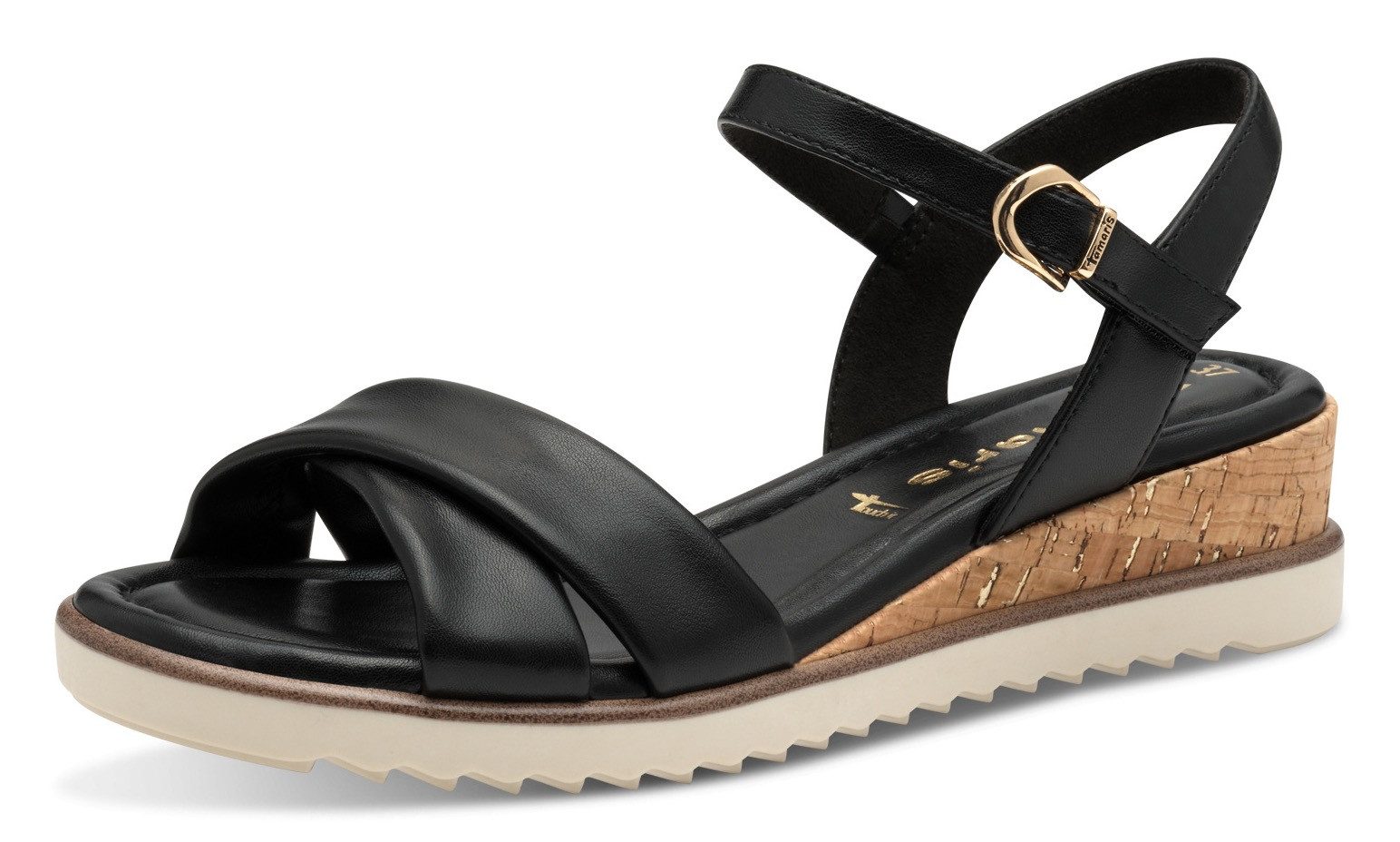 Tamaris Sandalette, Keilabsatz, Sommerschuh, Riemchensandale mit Schnallenverschluss