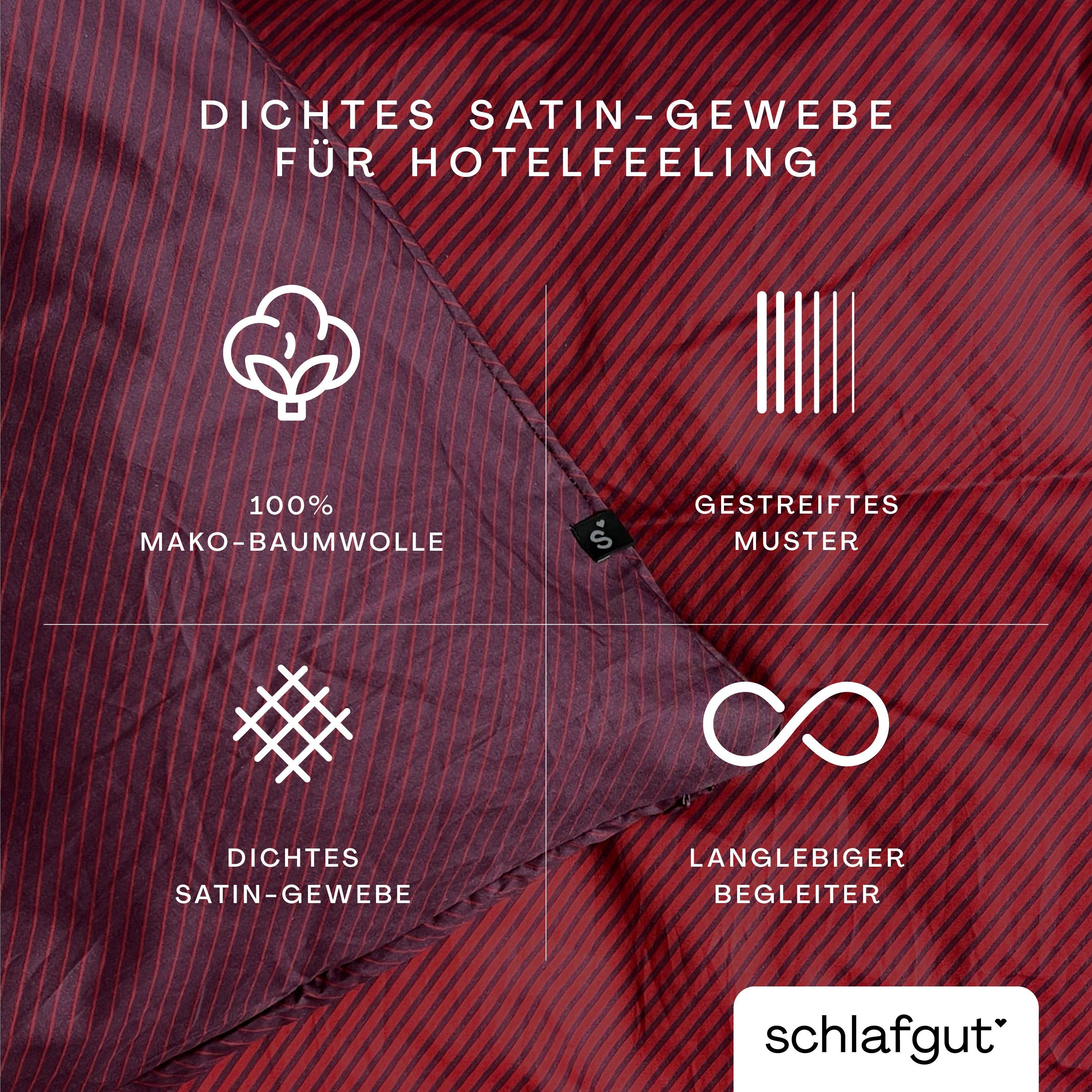 Schlafgut Bettbezug Premium Bettbezug Woven Fade Satin (1 St), (1 St), Ton-in-Ton Reißverschluss, Fadendichte von 300tc, Streifen, OEKO Tex