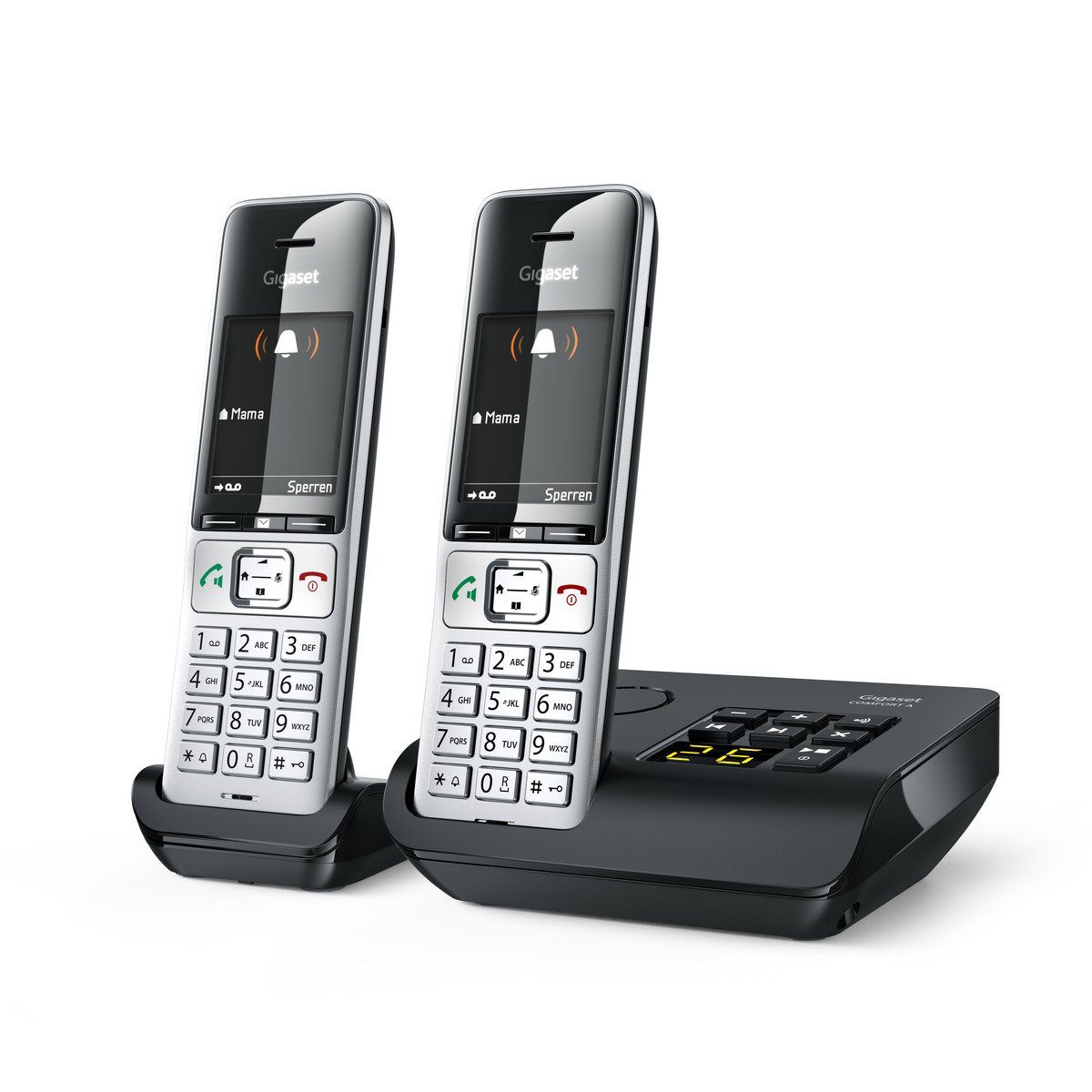 Gigaset GIGASET COMFORT 500A Duo silber-schwarz DECT/AB Festnetztelefon