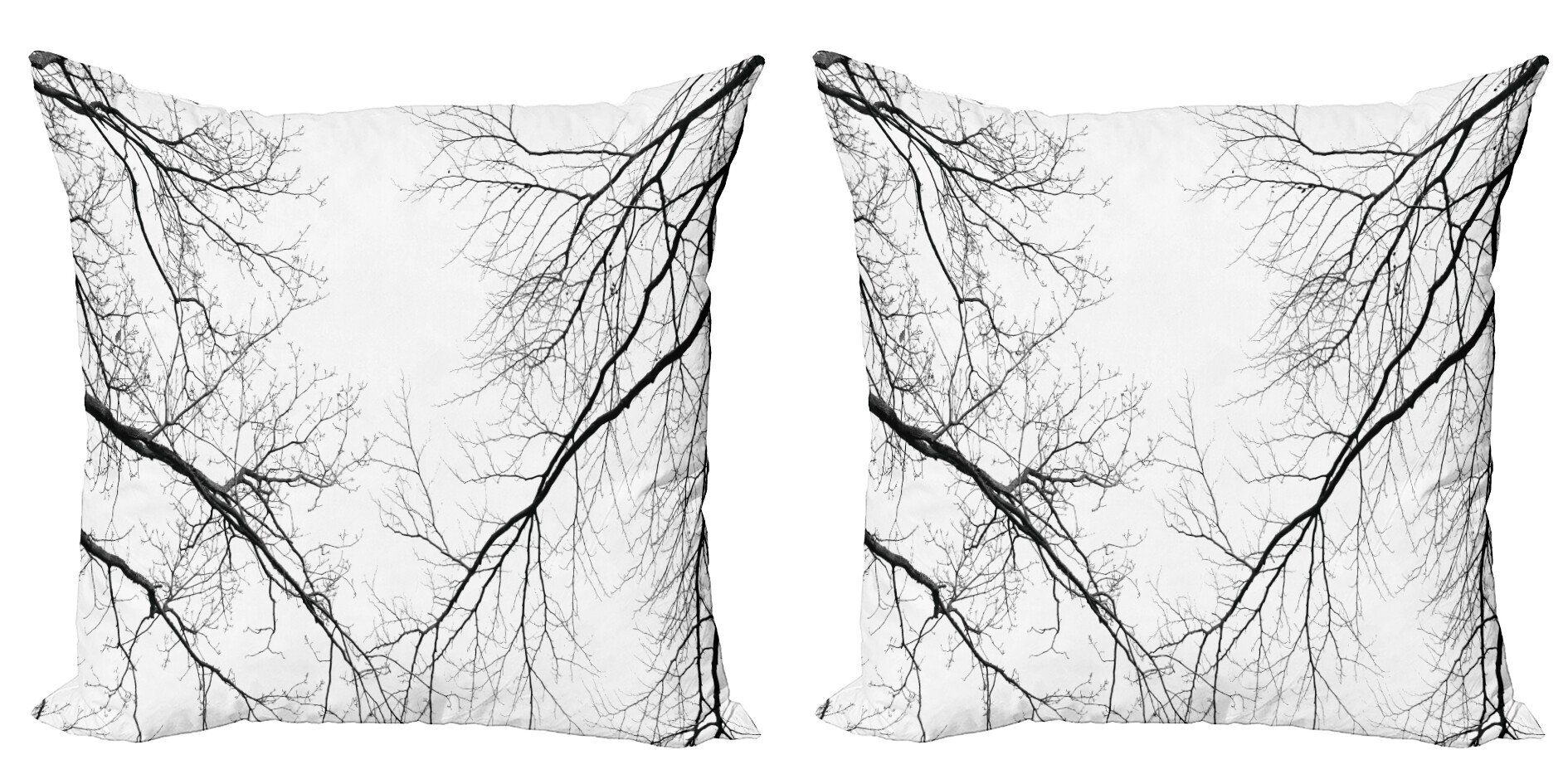 Kissenbezüge Modern Accent Doppelseitiger Digitaldruck, Abakuhaus (2 Stück), Wald Leafless Scary Branchen