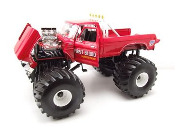 GREENLIGHT collectibles Modellauto Ford F-250 Monster Truck First Blood 1978 rot 68 inch-Reifen Modellaut, Maßstab 1:18