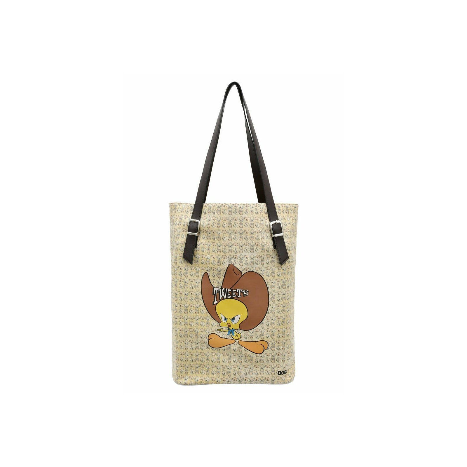 DOGO Umhängetasche Tall Bag Damen Schultertasche Tweety Moods Damen Schultertasche, Handgefertigt