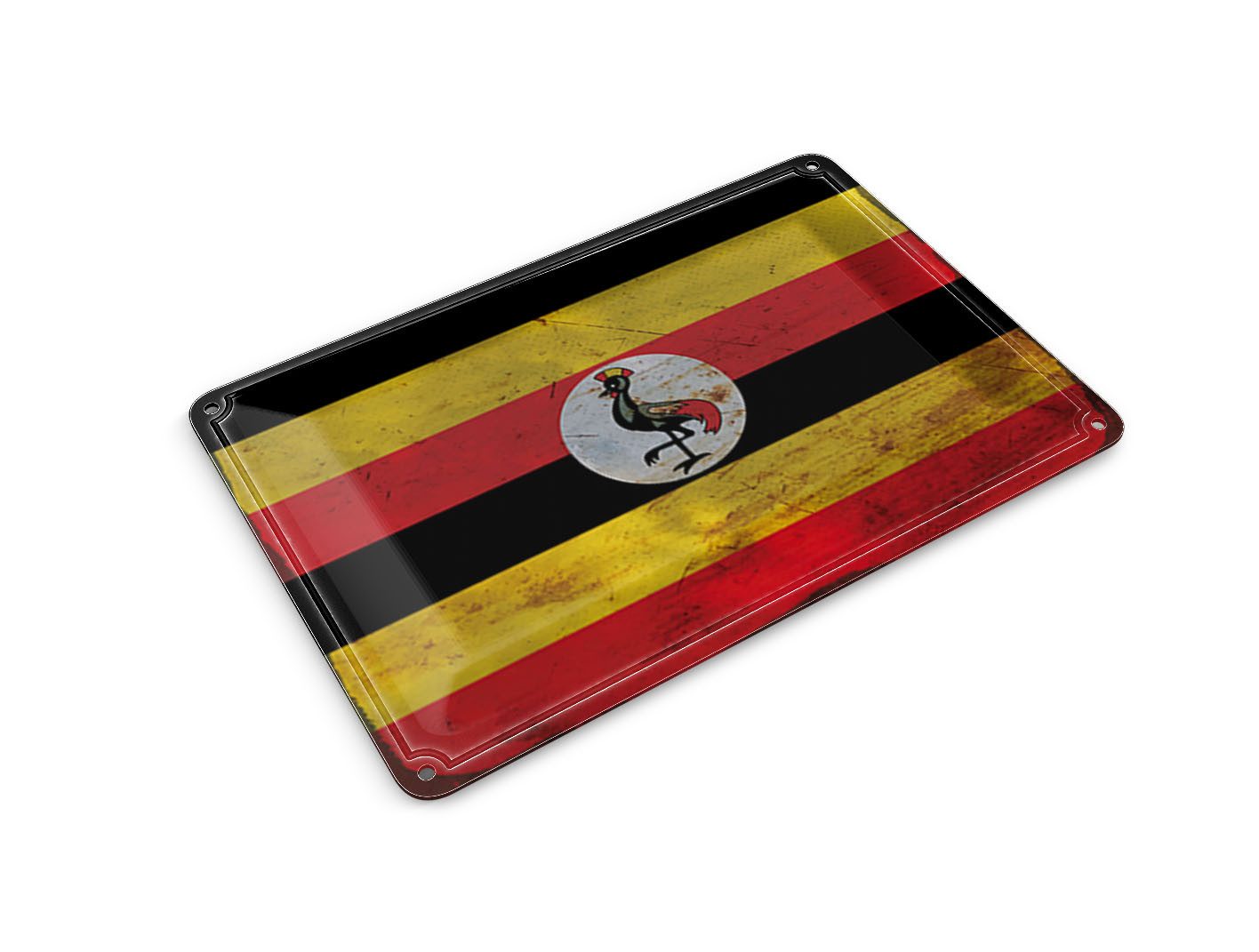 Femer GmbH Postkarte Flagge Uganda 14x10 cm Flag of Uganda Rost, unfrankiert