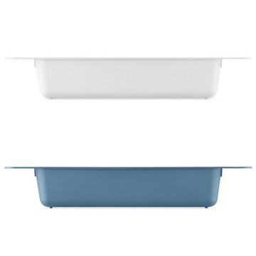 Navaris Geschirrständer 2er Set Spülbeckensieb aus Kunststoff - für die Spüle - in grau-blau