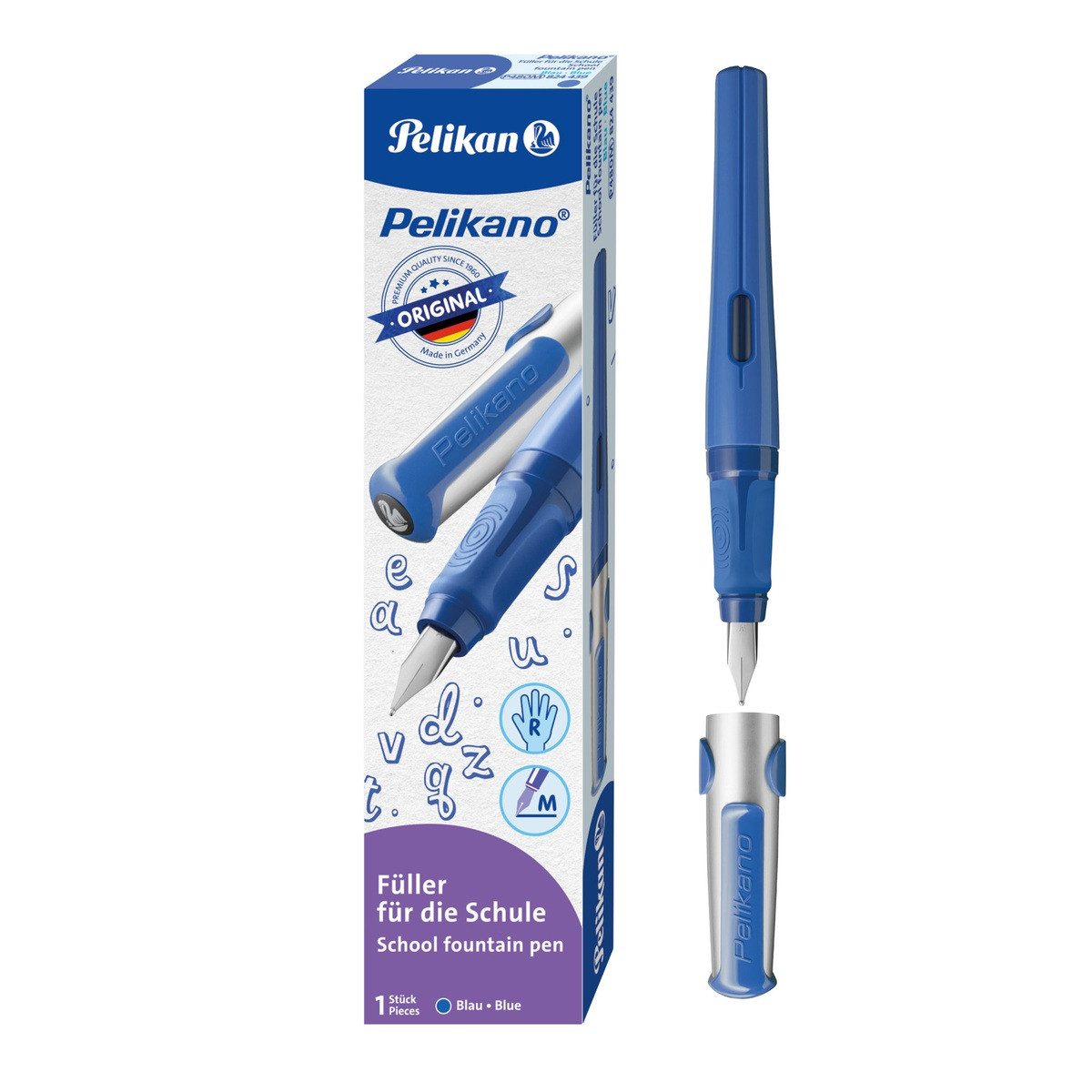 Füller Pelikan Schulfüller Pelikano Original RH M blau Faltschachtel