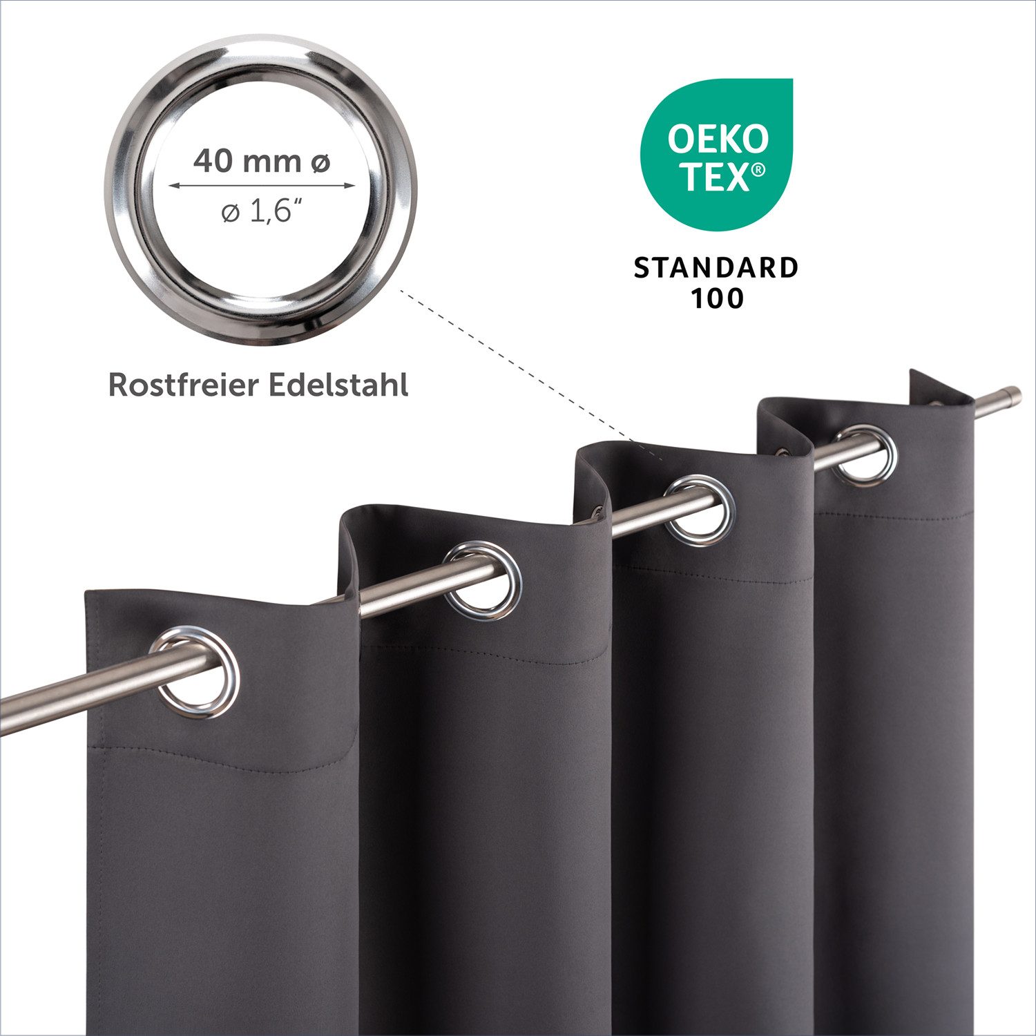 Blumtal Verdunkelungsvorhang 2er-Set Gardinen Wärmeisolierend Blickdicht (2 St), Ösen, verdunkelnd, mit Ösen. Reduzierter Preis € 24,99. Unverbindliche Preisempfehlung € 54,99