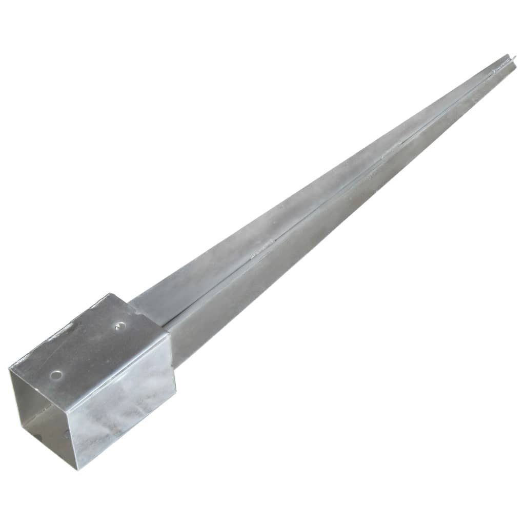 vidaXL Einschlagbodenhülse Erdspieße 6 Stk 9990 Silbern Stahl cm Verzinkter