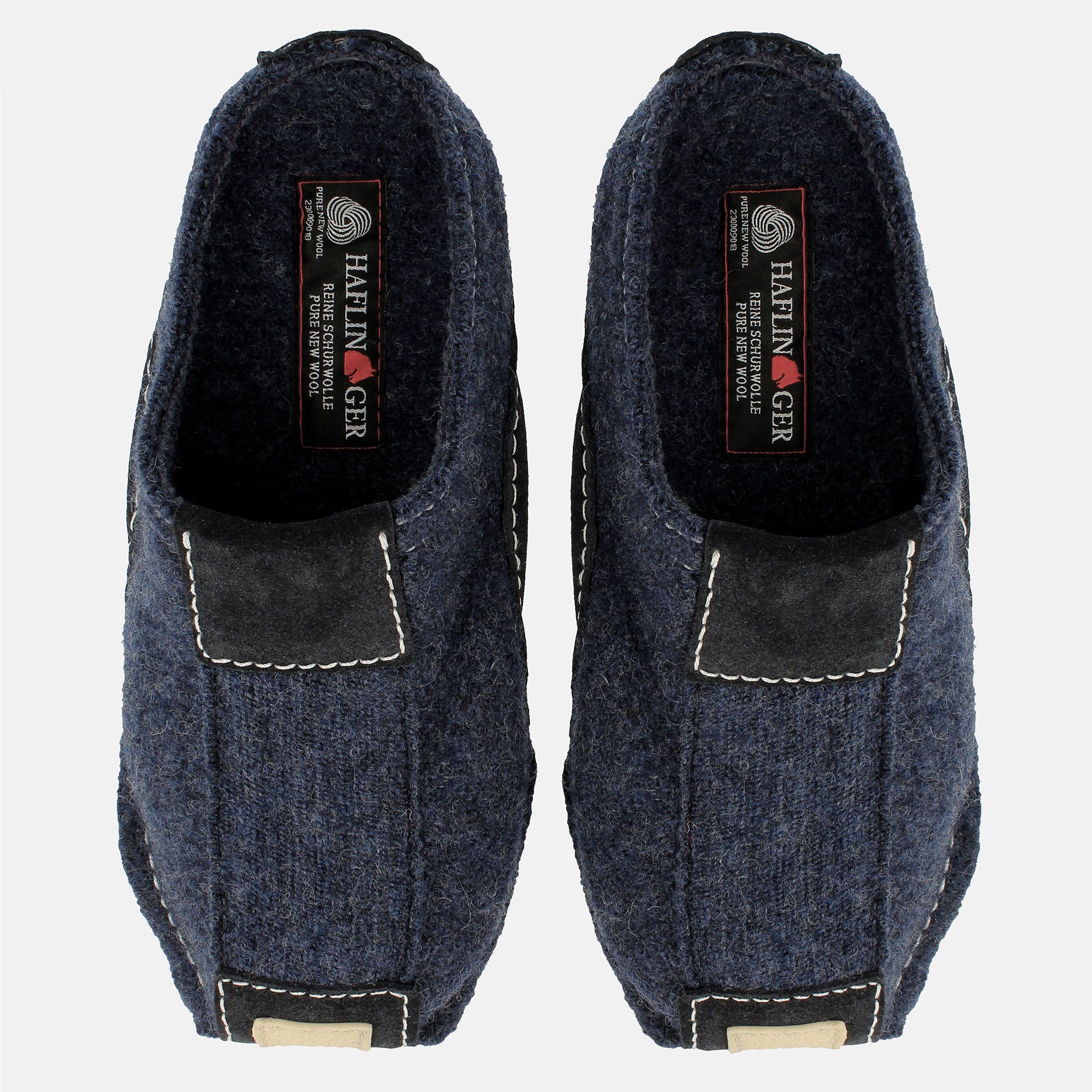 Haflinger Pocahontas Pantoffeln aus gewalkter Wolle mit Gummisohle Hausschuh