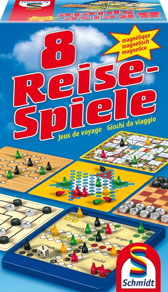 Schmidt Spiele Spiel Reisespiele Spielesammlung 8 Reise-Spiele, magnetisch 49102