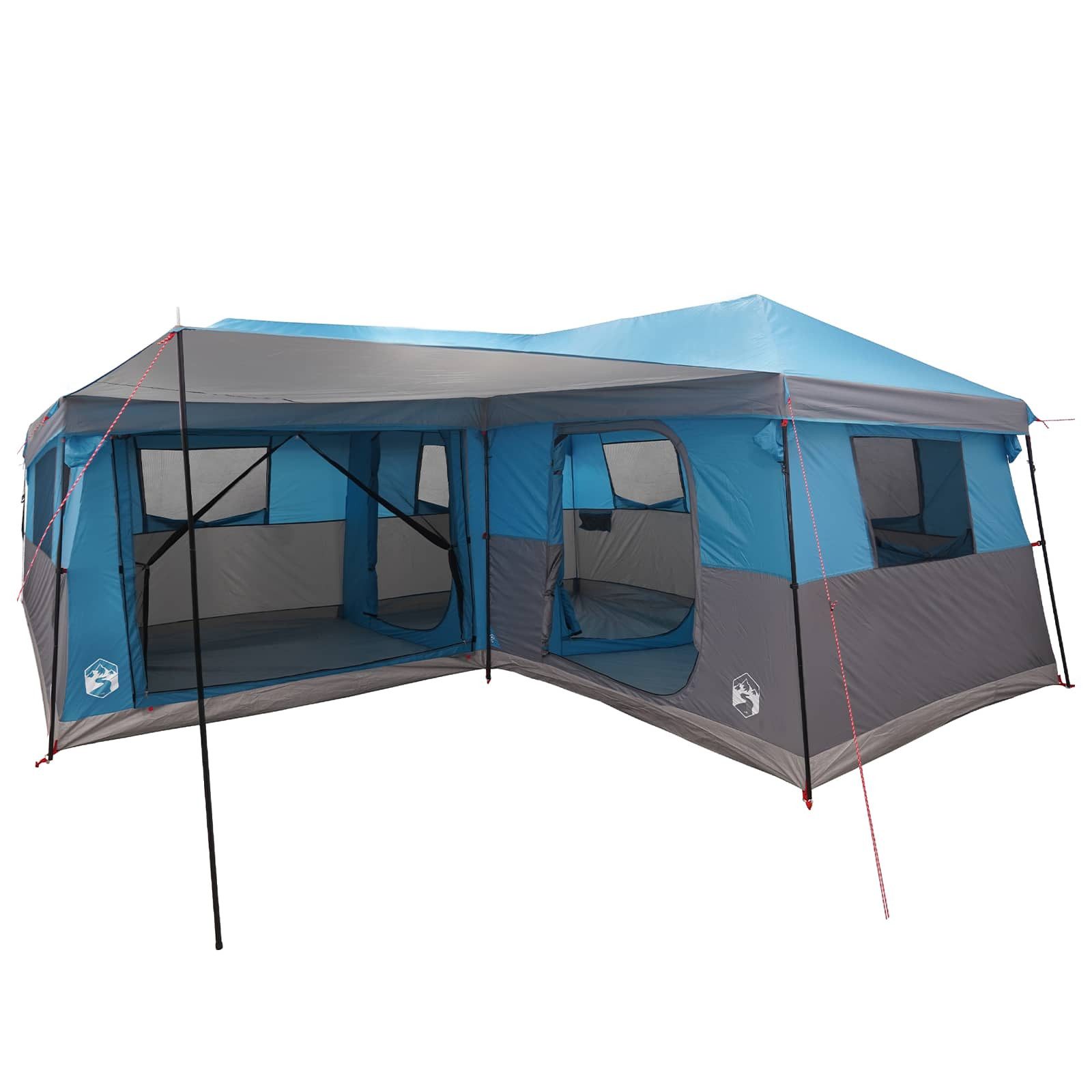 vidaXL Kuppelzelt Familienzelt mit Regenfly wasserdicht 14 Personen Blau, (1 tlg)