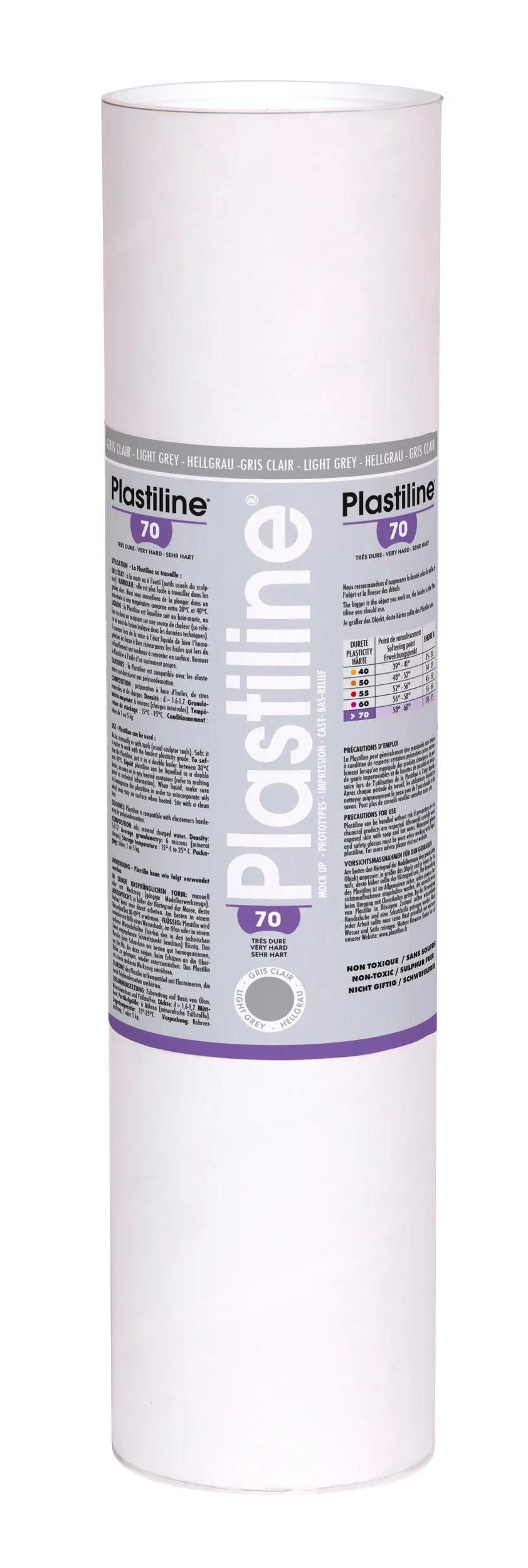 Plastiline Knete Plastiline, 5 kg, Härtegrad 70 (sehr hart) - Hellgrau 5670T
