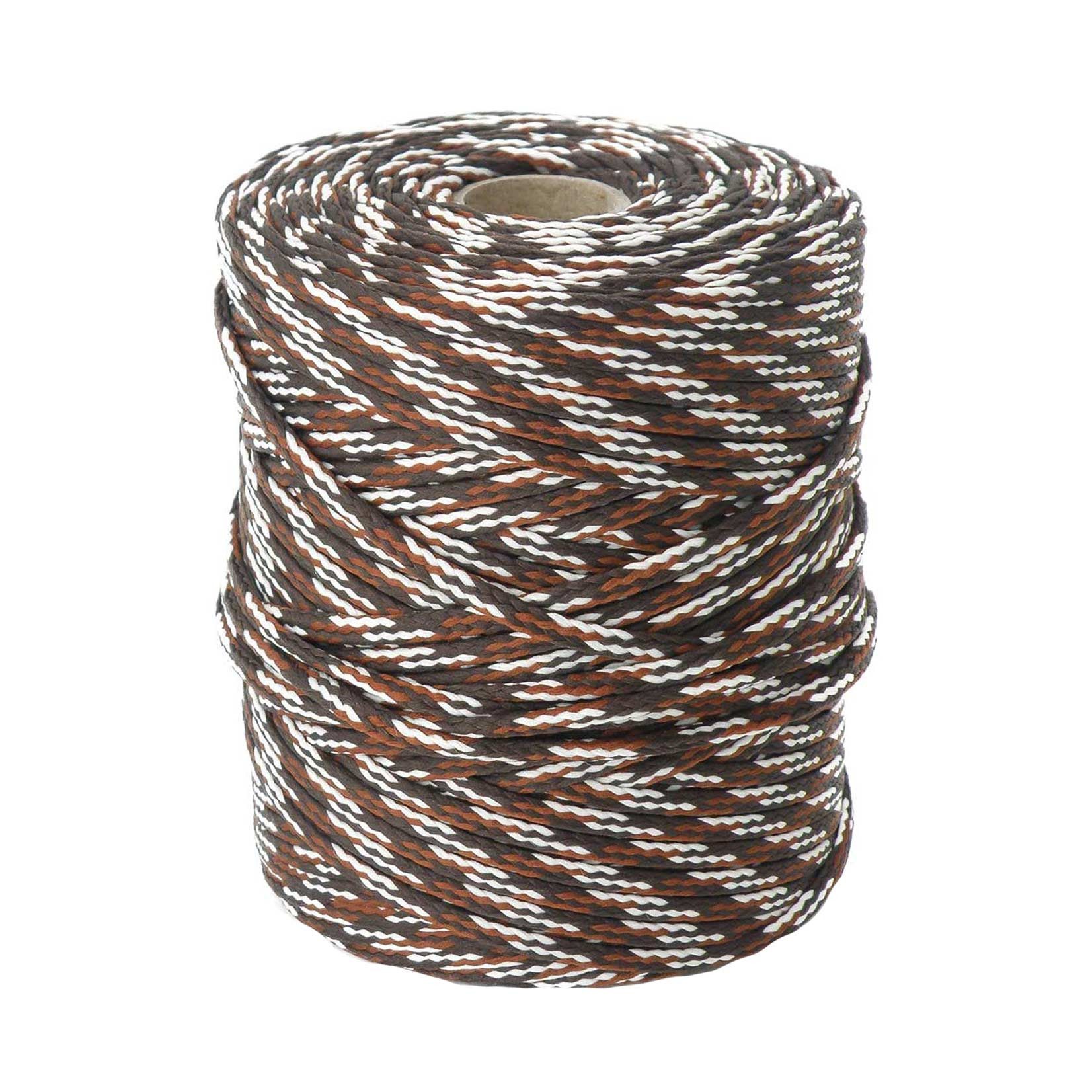 maDDma Seil 100m Polyester-Schnur Kordel 4mm, mehrfarbig, verschiedene Farben, dunkelbraun/braun/weiß