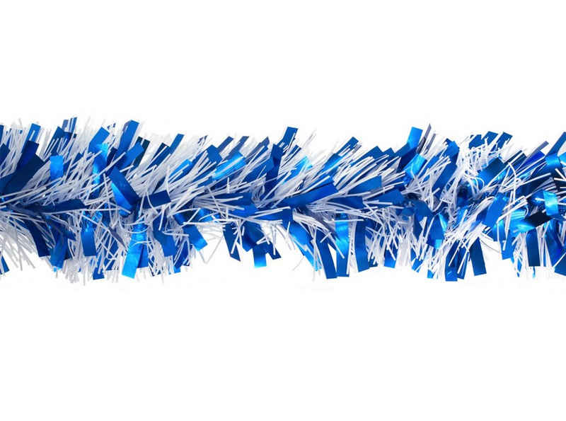 Creativery Girlanden, Weihnachtsgirlande Lametta 8cm x 2m blau / weiß