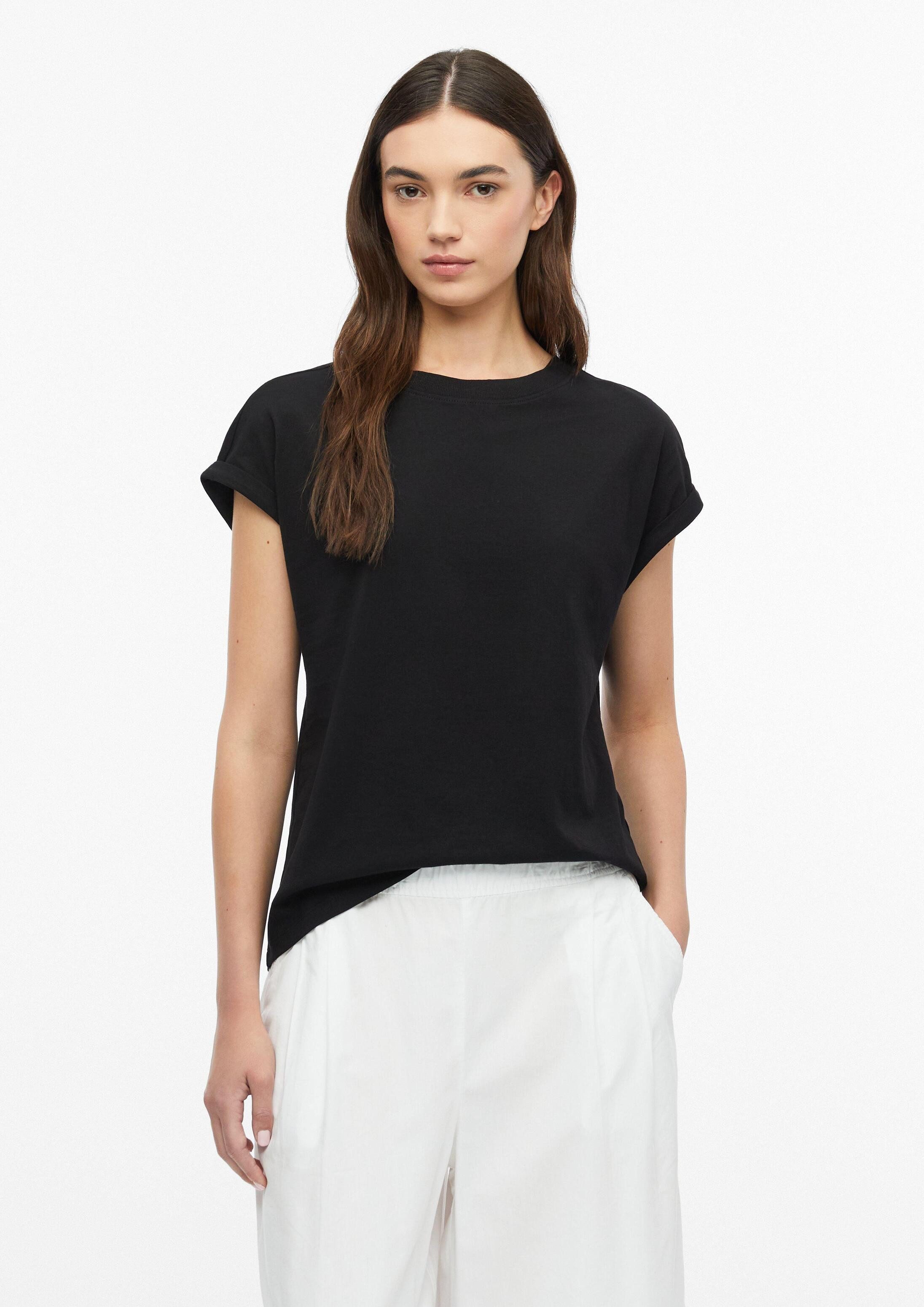 s.Oliver Kurzarmshirt T-Shirt T-Shirt mit überschnittenen Schultern und Turn-up