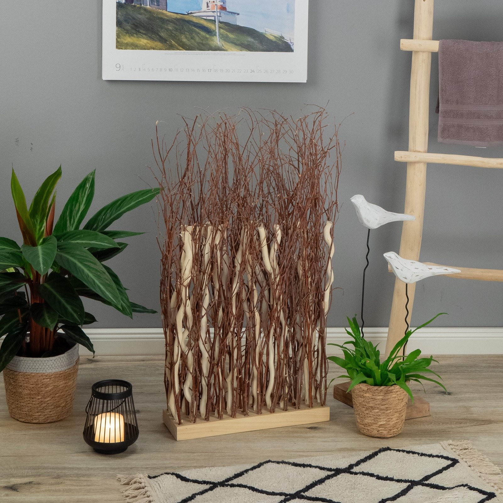 DESIGN DELIGHTS Paravent WEIDENBÜNDEL "TWIGS", 78x40cm, Weidenholz, Zweige Sichtschutz