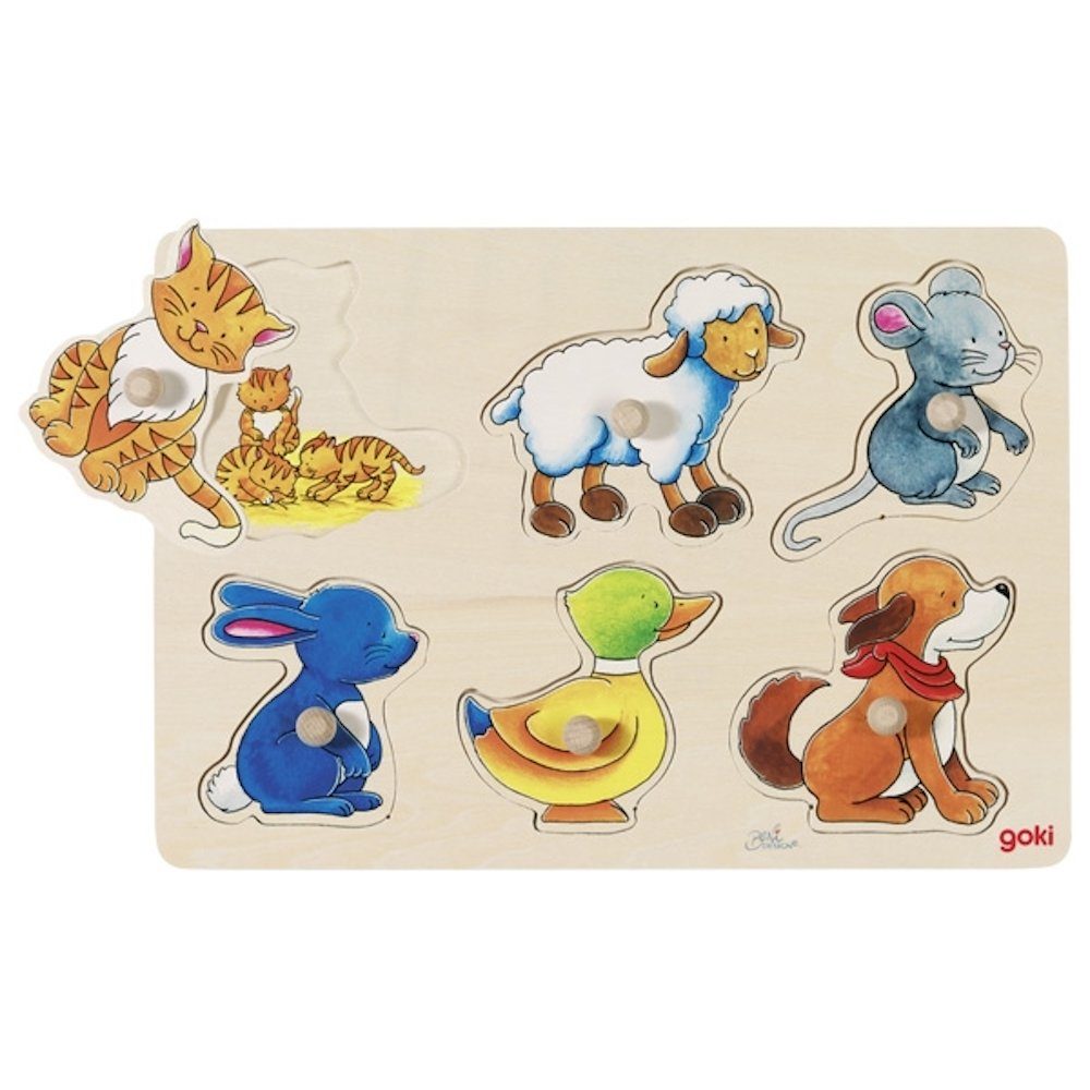 mit Hinterbildern Mutter Steckpuzzle Holzpuzzle Puzzleteile, goki & Kind Kiesel und Puzzle, Gollnest 6