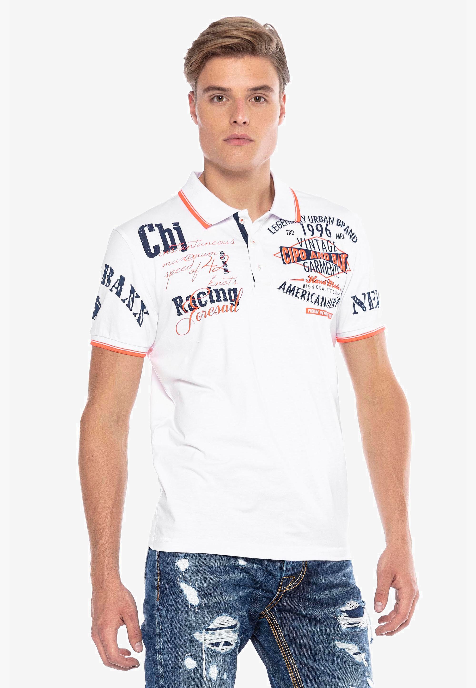 Cipo trendigem mit weiß Poloshirt Baxx Print &