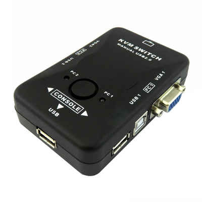Bolwins VGA-Switch »D42C Bolwins KVM Switch Box 2 Port USB 2.0 VGA PS2 für 2 Computer Tastatur Maus Monitor«