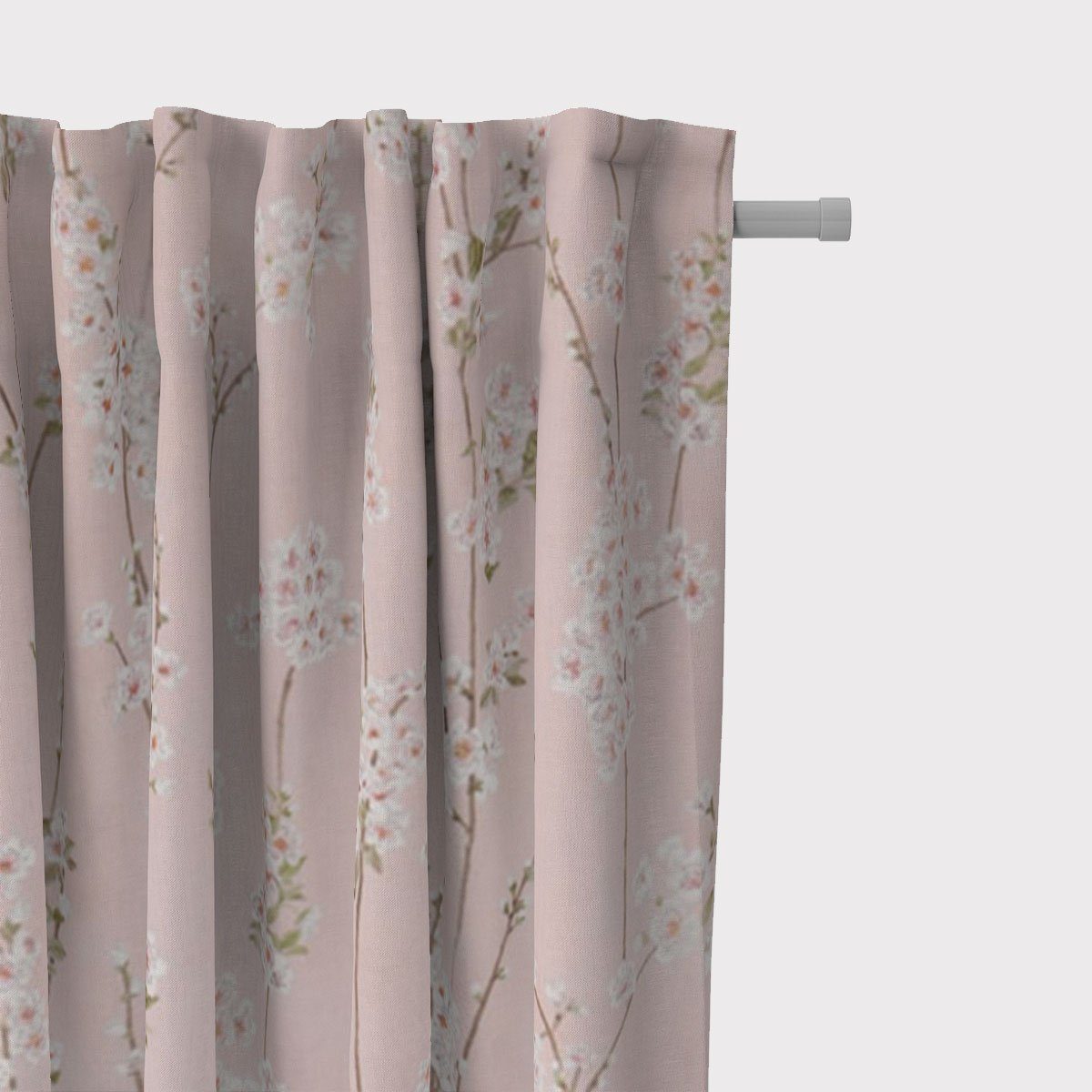 SCHÖNER LEBEN. Vorhang SCHÖNER LEBEN. Vorhang Almond Blossom Mandelblütenzweige rosa 245cm, Smokband, blickdicht, Baumwolle, handmade