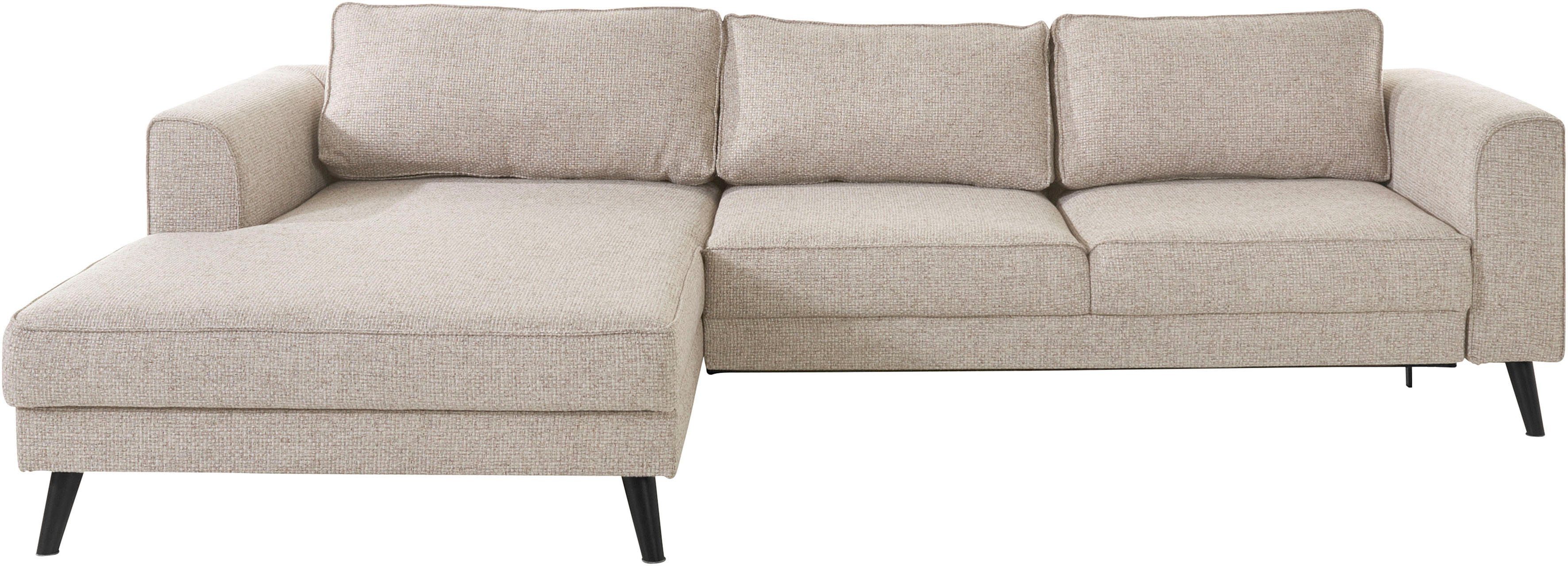 Ecksofa Lumber Jack, elegant und bequem, Breite 280, hoher Fuß, L-Form