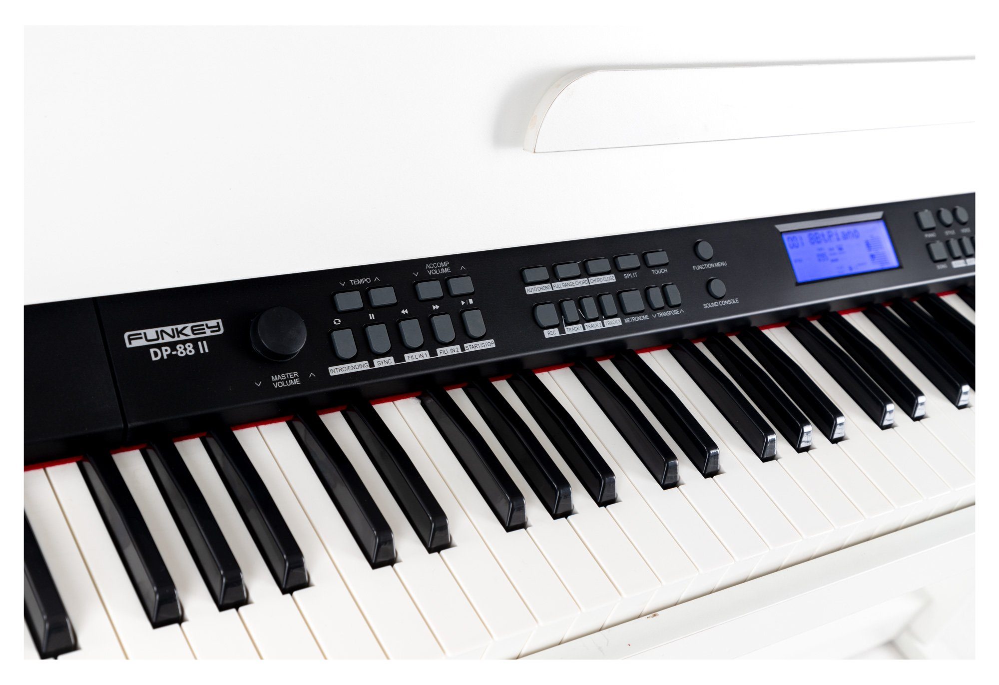 FunKey Digitalpiano DP-88 II E-Piano mit 88 anschlagsdynamische Tasten (Economy-Set, 4-St., inkl. Keyboardbank, Kopfhörer und Klavierschule), umfangreiche Begleitautomatik und Keyboard Chord Akkordbegleitung