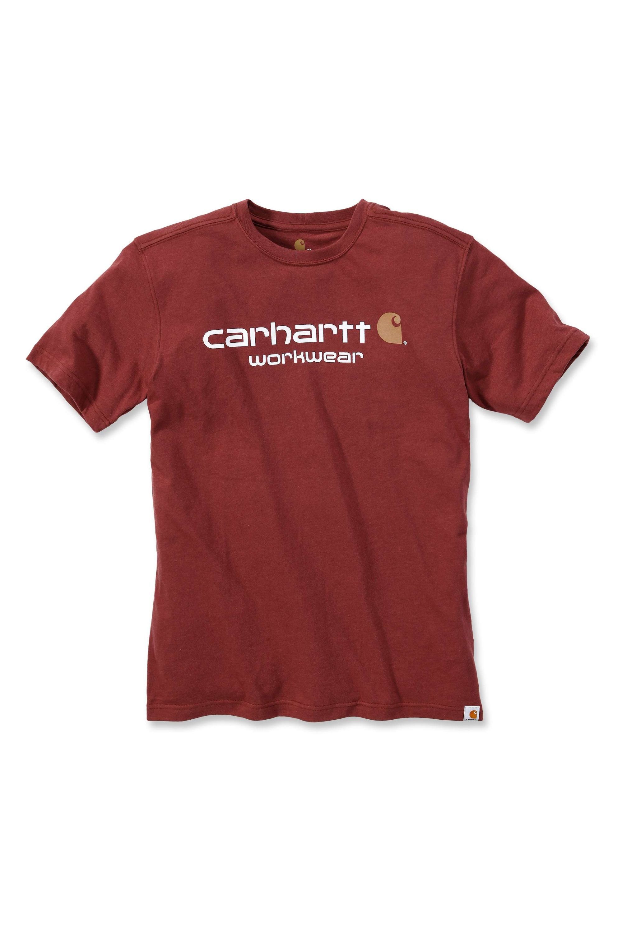 T-Shirt CORE Carhartt T-SHIRT (1-tlg) S/S brick fired heather LOGO