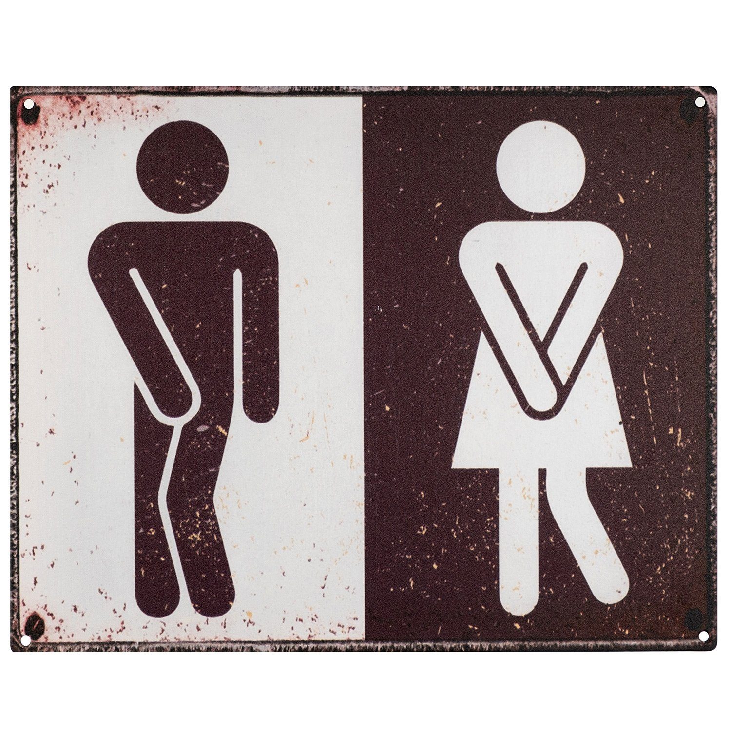 Moritz Metallschild Blechschild Toiletten Man und Frau Wc, (Einzeln), 20 x 25cm Vintage Retro Deko Schild Metallschild Wandbild Schild