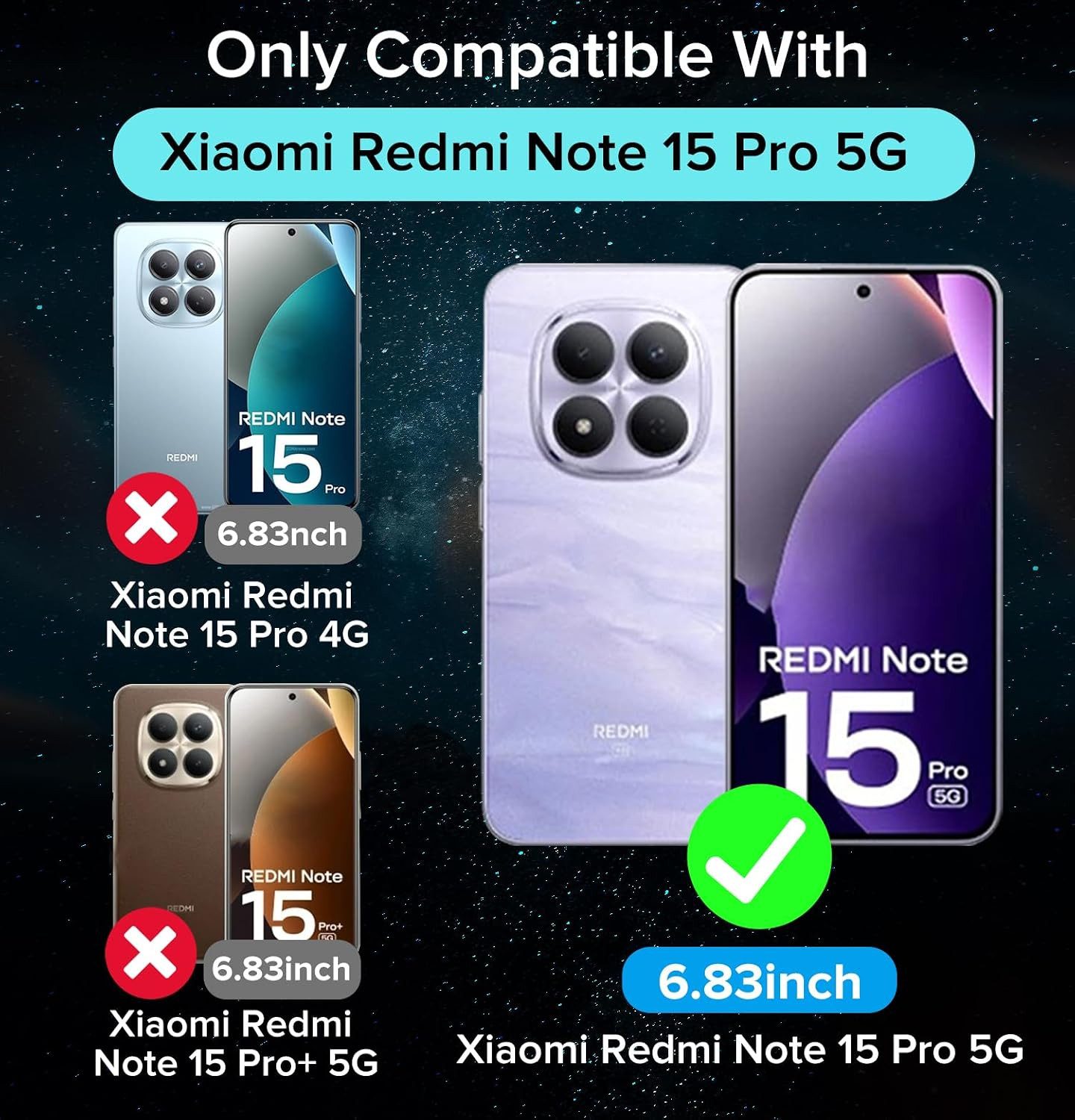 Widmann-Shop Smartphone-Hülle Redmi Note 15 5g 15 Pro 5g 15 Pro + 5g Hülle Case Transparen, Für Redmi Note 15 5G / 15 Pro 5G / 15 Pro + 5G – Bild 5 von 5