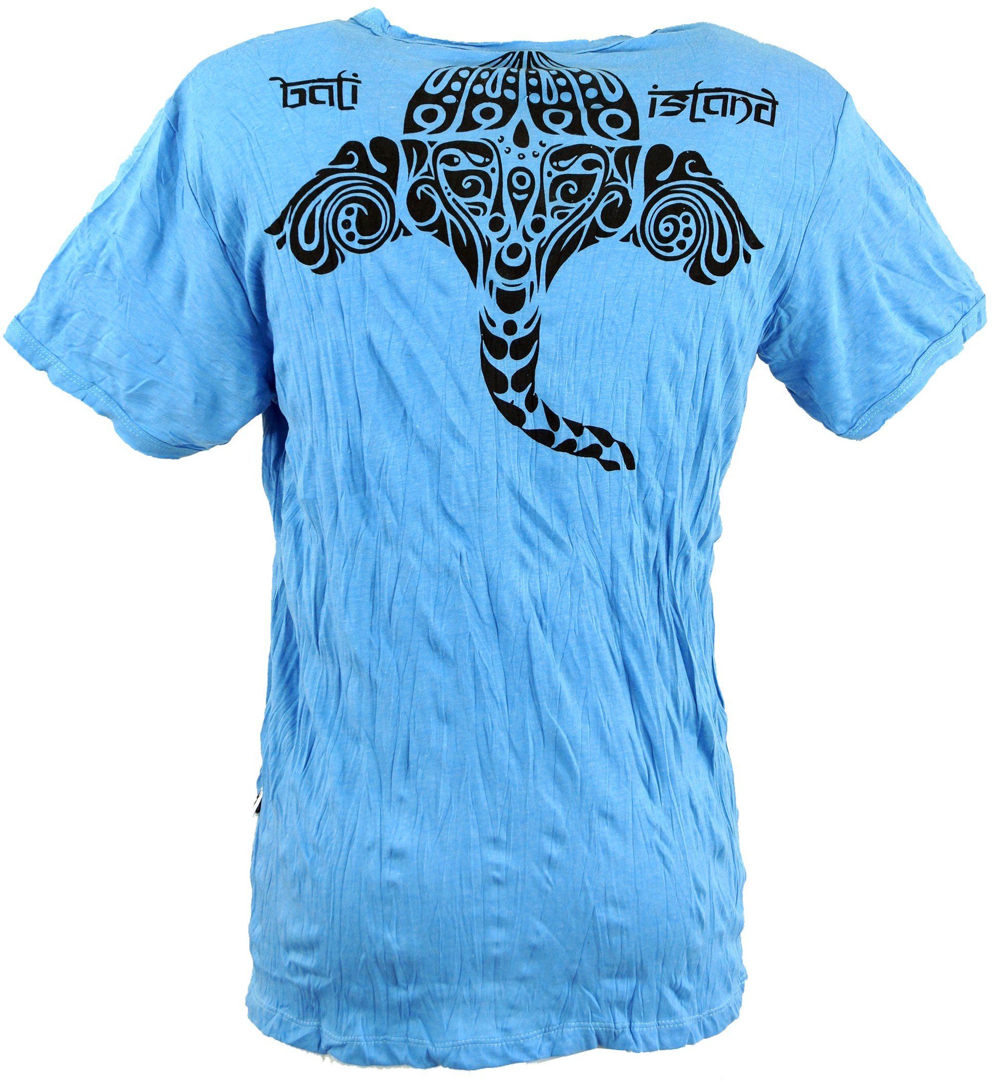 Style, T-Shirt - Guru-Shop Sure alternative Tribal Festival, Ganesha Goa T-Shirt hellblau Bekleidung