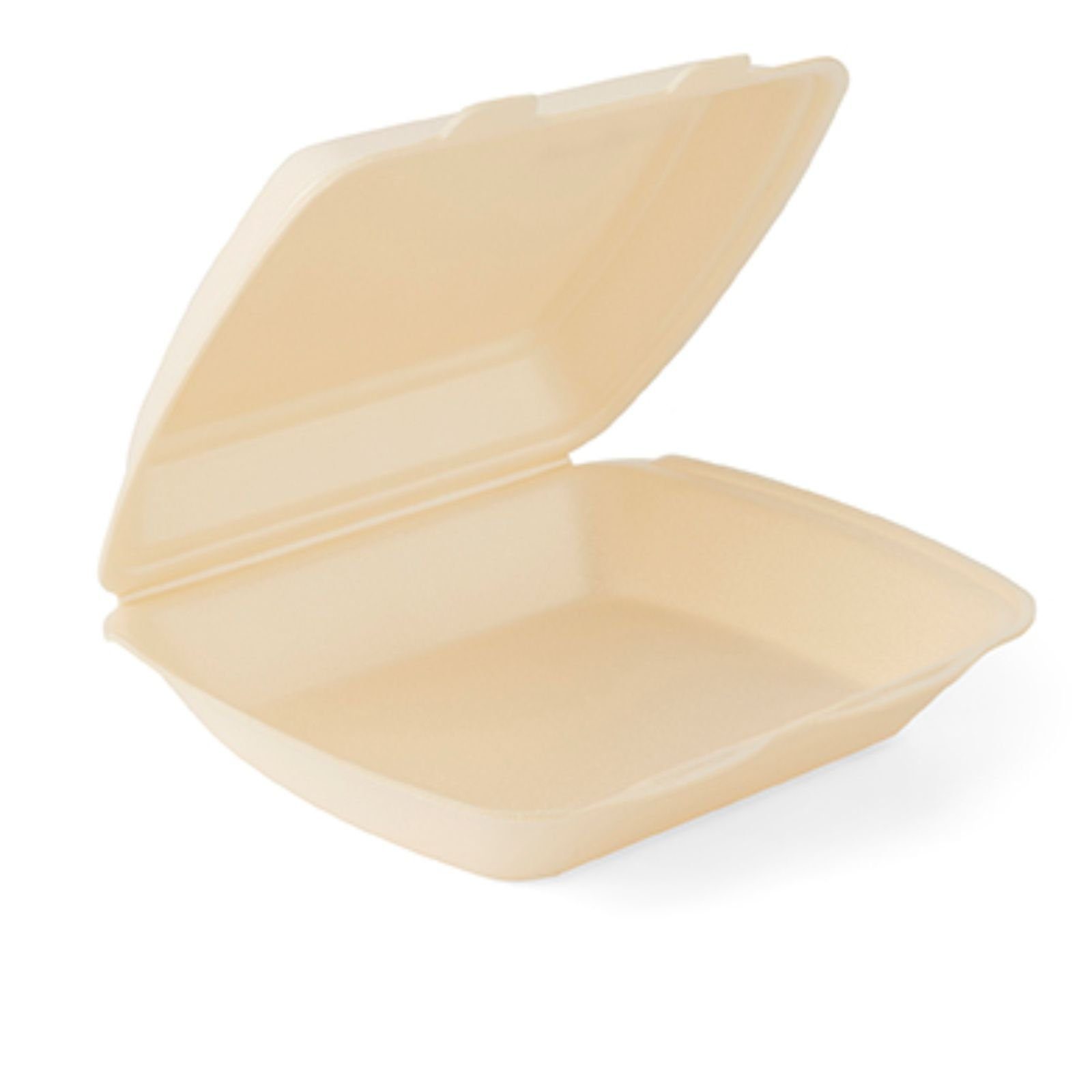 Lunchbox 200 Stück Menüboxen IP4 ungeteilt, cream XPS Menüschale Food Box, hitzebeständig bis 90° C