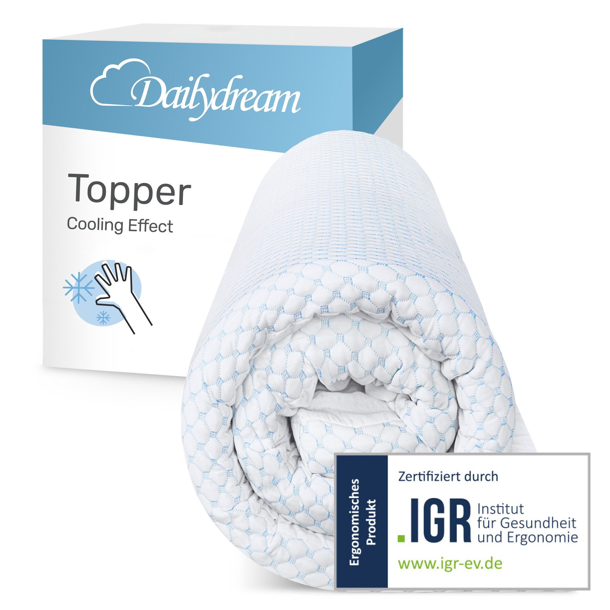 Dailydream, Topper mit kühlendem Effekt, H1/2, Vergleichssieger, Memory Foam, Edition "Cool Touch"