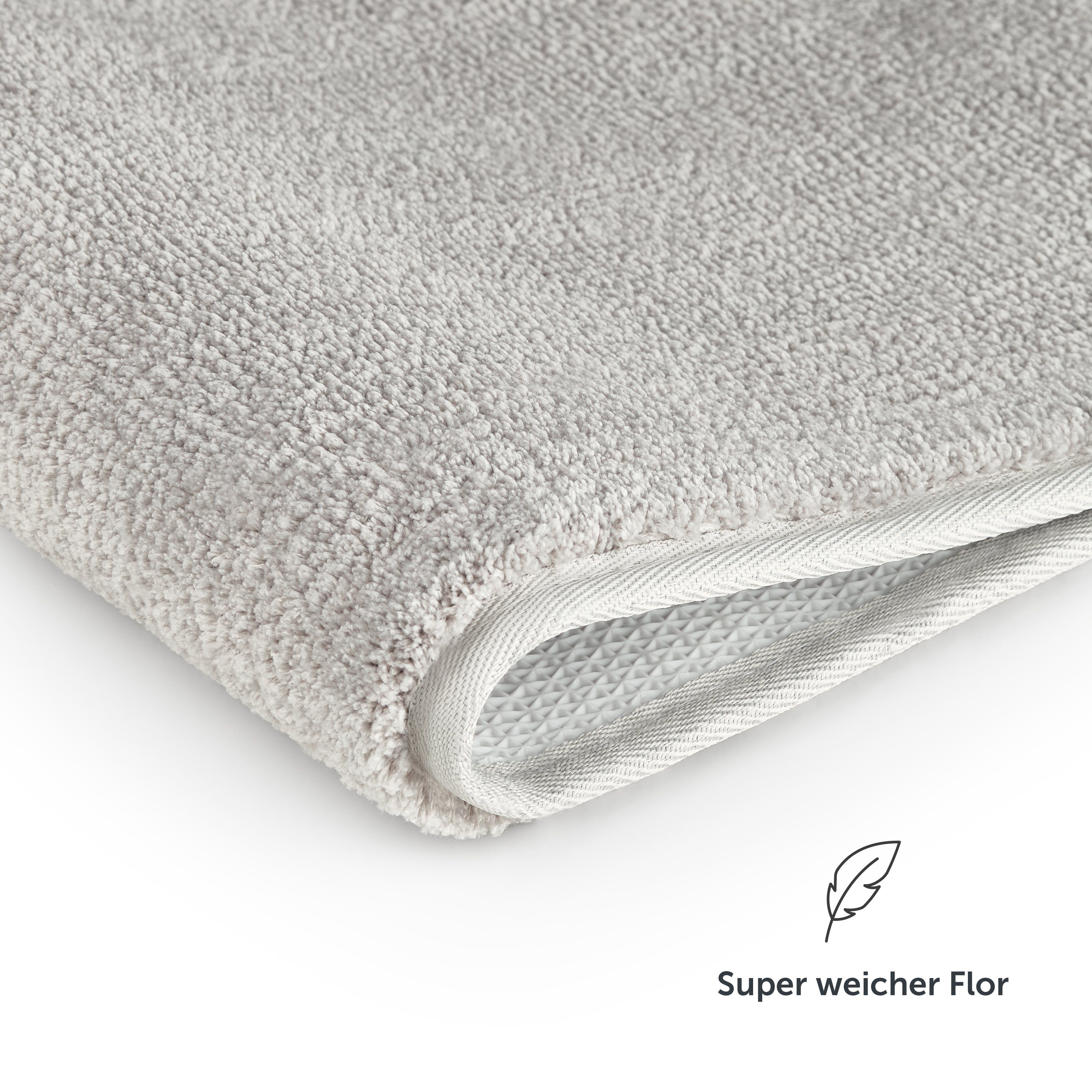 Blumtal Badematte rutschfester und weicher Badezimmerteppich, rutschsicher, strapazierfähig, waschbar, Polyester, Rechteckig, 1, Badvorleger in 50x80 cm - wasch – Bild 4 von 5