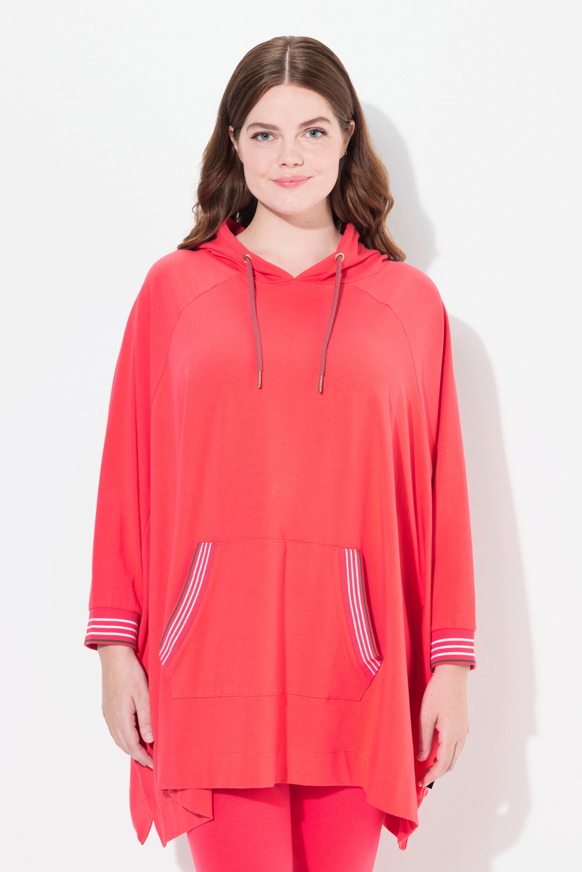 Ulla Popken Sweatjacke Loungwear-Poncho oversized Kapuze günstig online kaufen