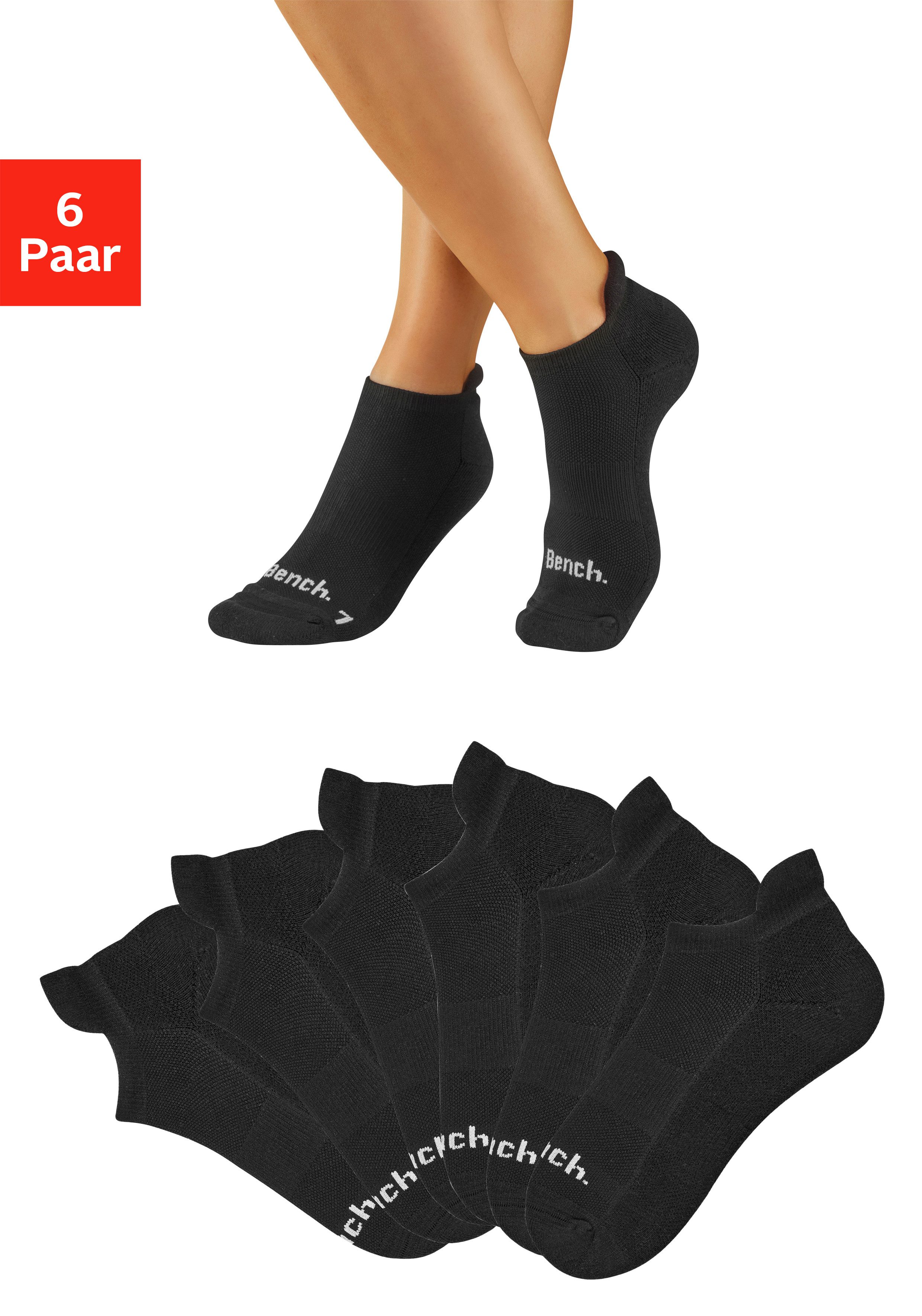 Bench. Sneakersocken Sportsocken Antiblasensocken für Damen Herren (Packung, 6-Paar, Gr. 35-38 bis 43-46) doppellagig, beugt Blasen vor