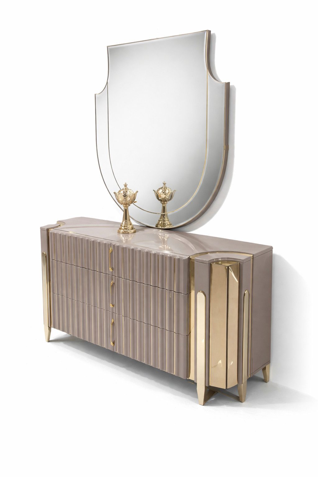 JVmoebel Sideboard Luxus Spiegel mit elegantem Design für stilvolle Wohnräume Sofort (Kommode + Spiegel), Made in Europa