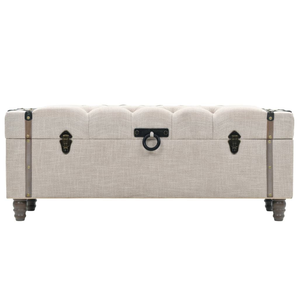 furnicato Truhenbank Set aus 3 Aufbewahrungsbänken Cremeweiß 112x37x45 cm & 43,5x31x37 cm