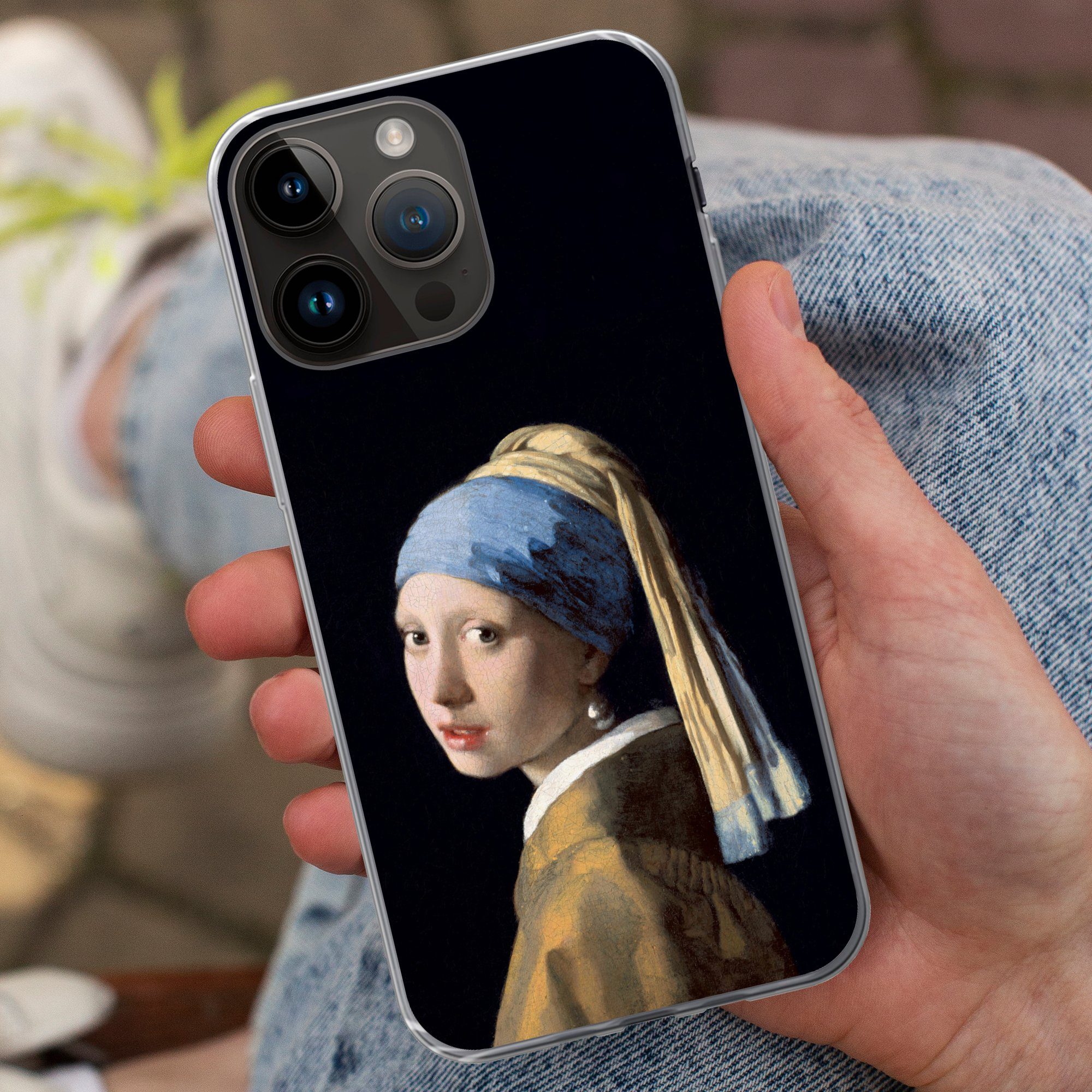 MuchoWow Handyhülle für Apple iPhone 14 Pro Max Mädchen mit Perlenohrring - Vermeer - Kuns, Smartphone-Bumper, Print, Handy Schutzhülle Dünn
