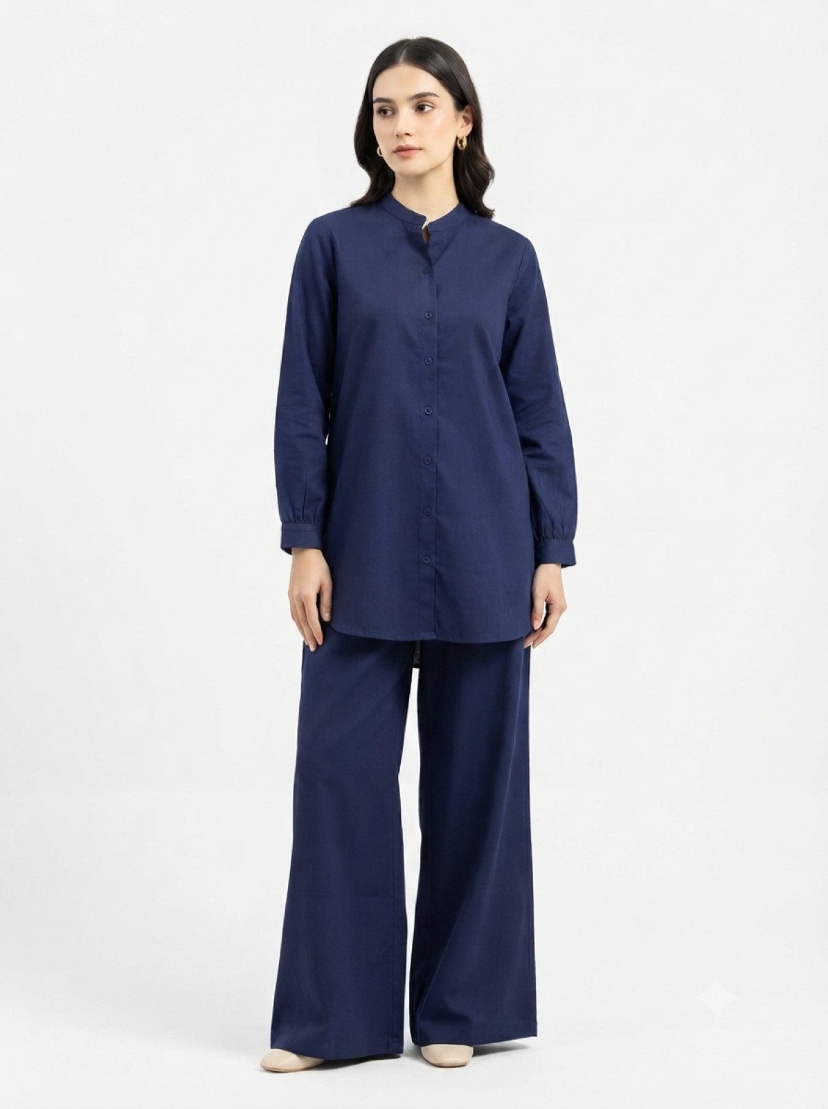 PfauGermany Langarmhemd All day Comfort Office Wear .Co-Ord set .2pcs .Hemd +Palazzo Hose