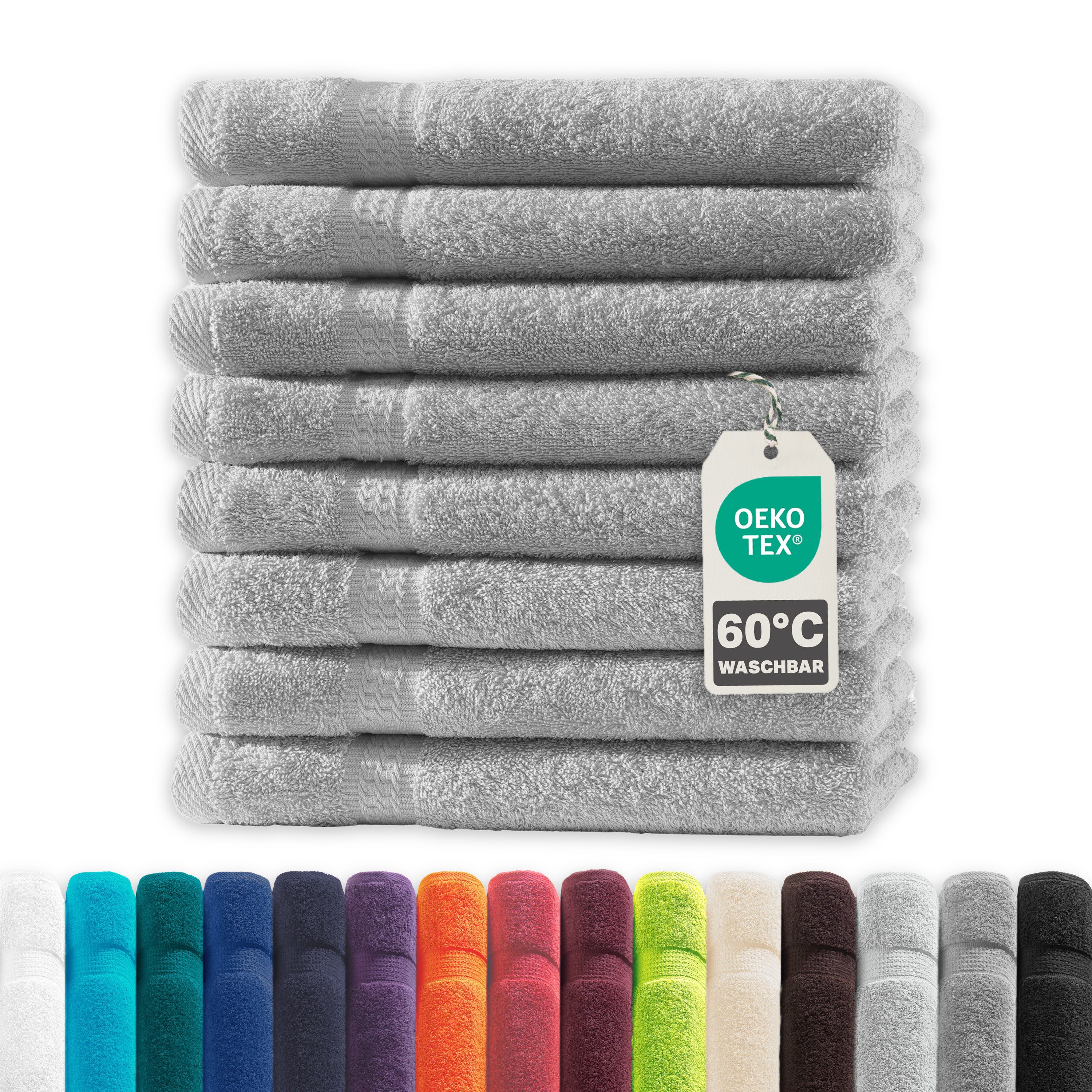 Devior Handtuch Set Frottierserie Elegance in vielen Farben, hochwertig mit 500 g/m², Gästetücher - 100% Baumwolle (8-St), 30x50 cm, ideal fürs Gästebad & kleine Handtuchhalter, geruchsneutral